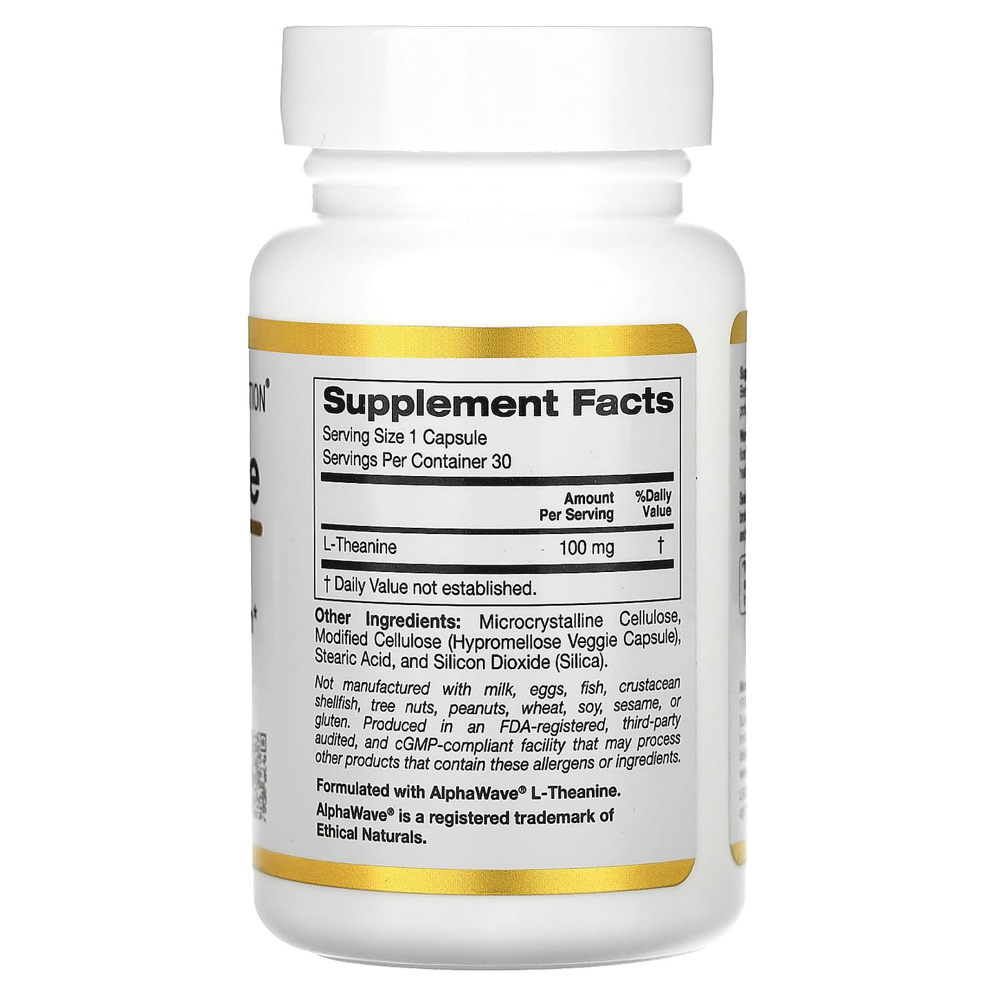 L-Theanine Supplement for Relaxation & Focus - 100mg, 30 Capsules - Image 2