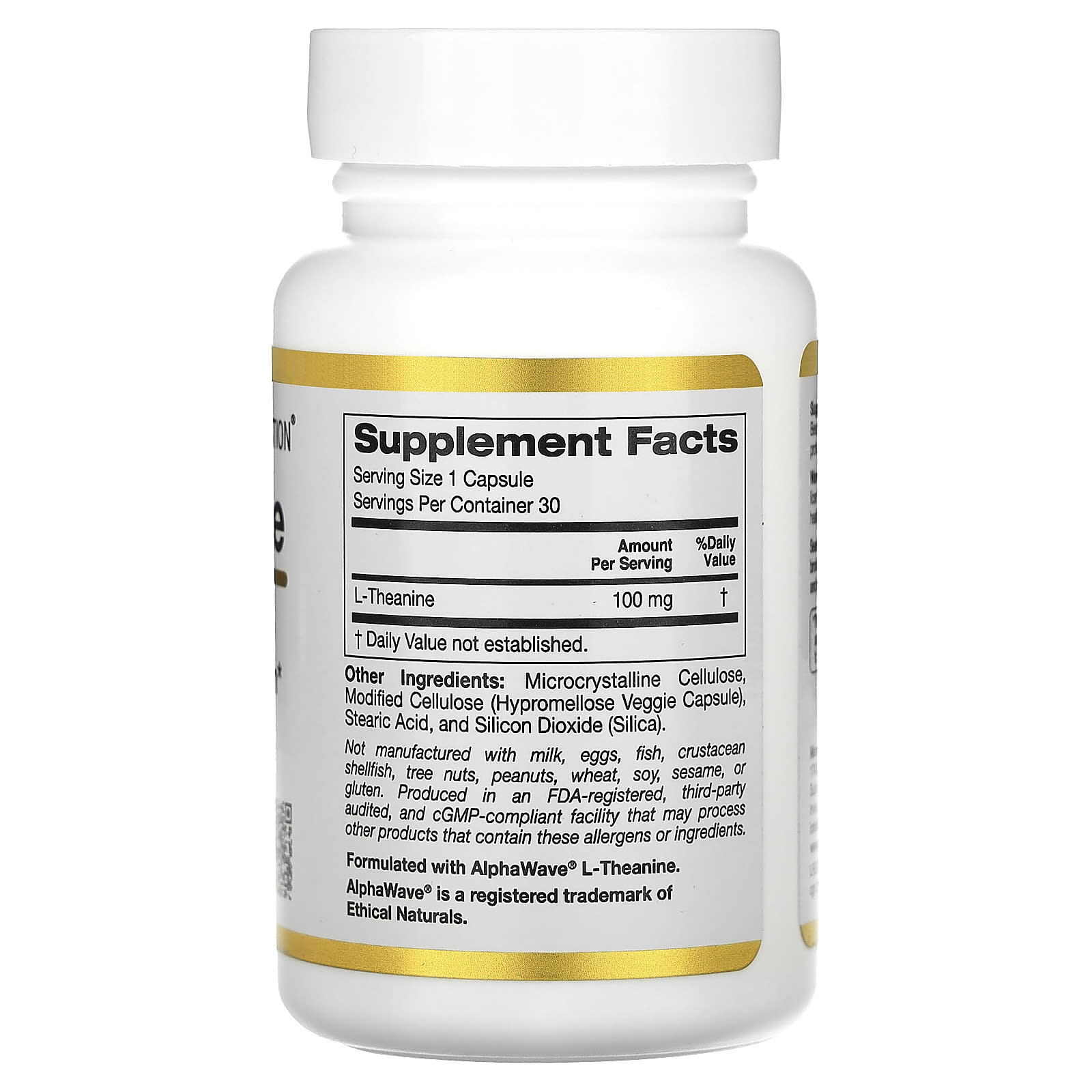 L-Theanine Supplement for Relaxation & Focus - 100mg, 30 Capsules - Image 2