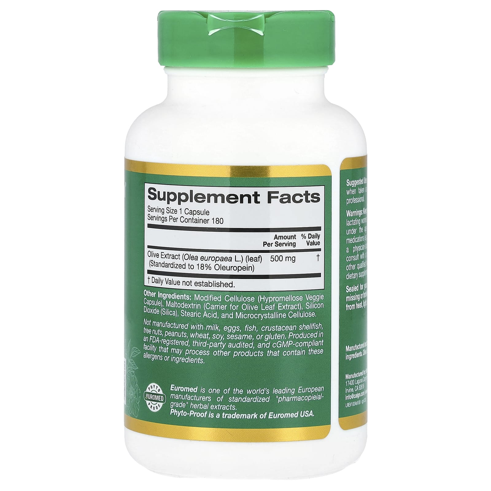 Support Immune Health with California Gold Nutrition Olive Leaf Extract - Image 2