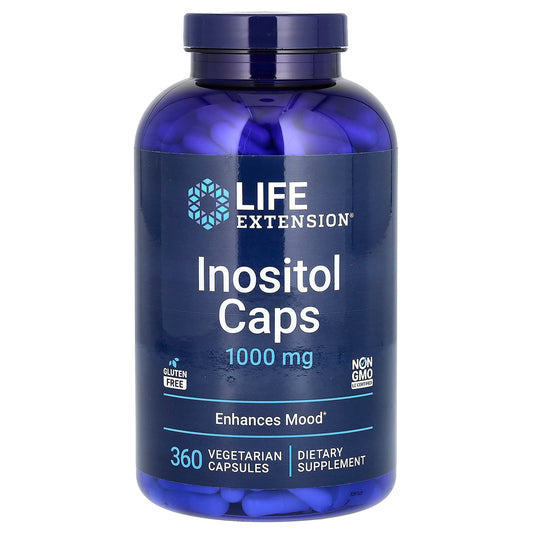 Life Extension, Inositol Caps, 1,000 mg, 360 Vegetarian Capsules - Image 1