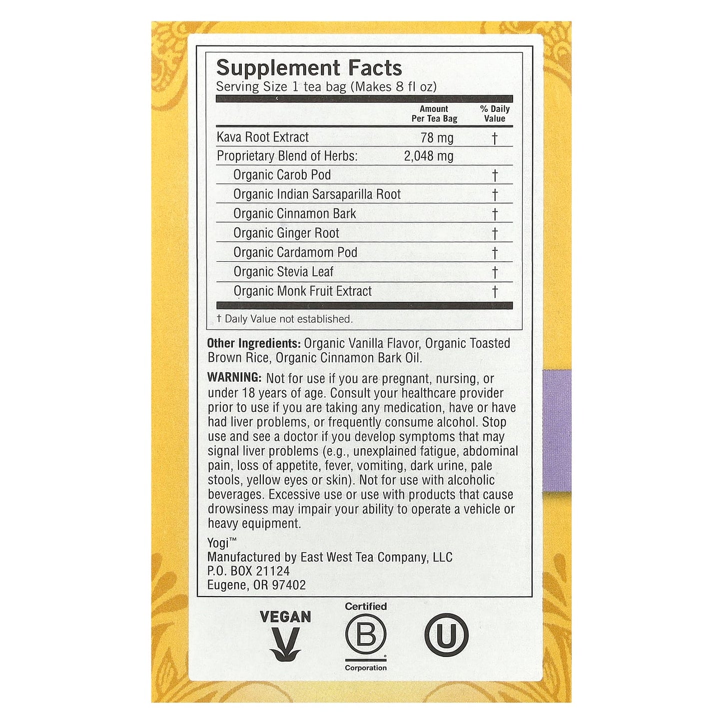 Yogi Tea, Kava Stress Relief®, Caffeine Free, 16 Tea Bags, 1.27 oz (36 g) - Image 2