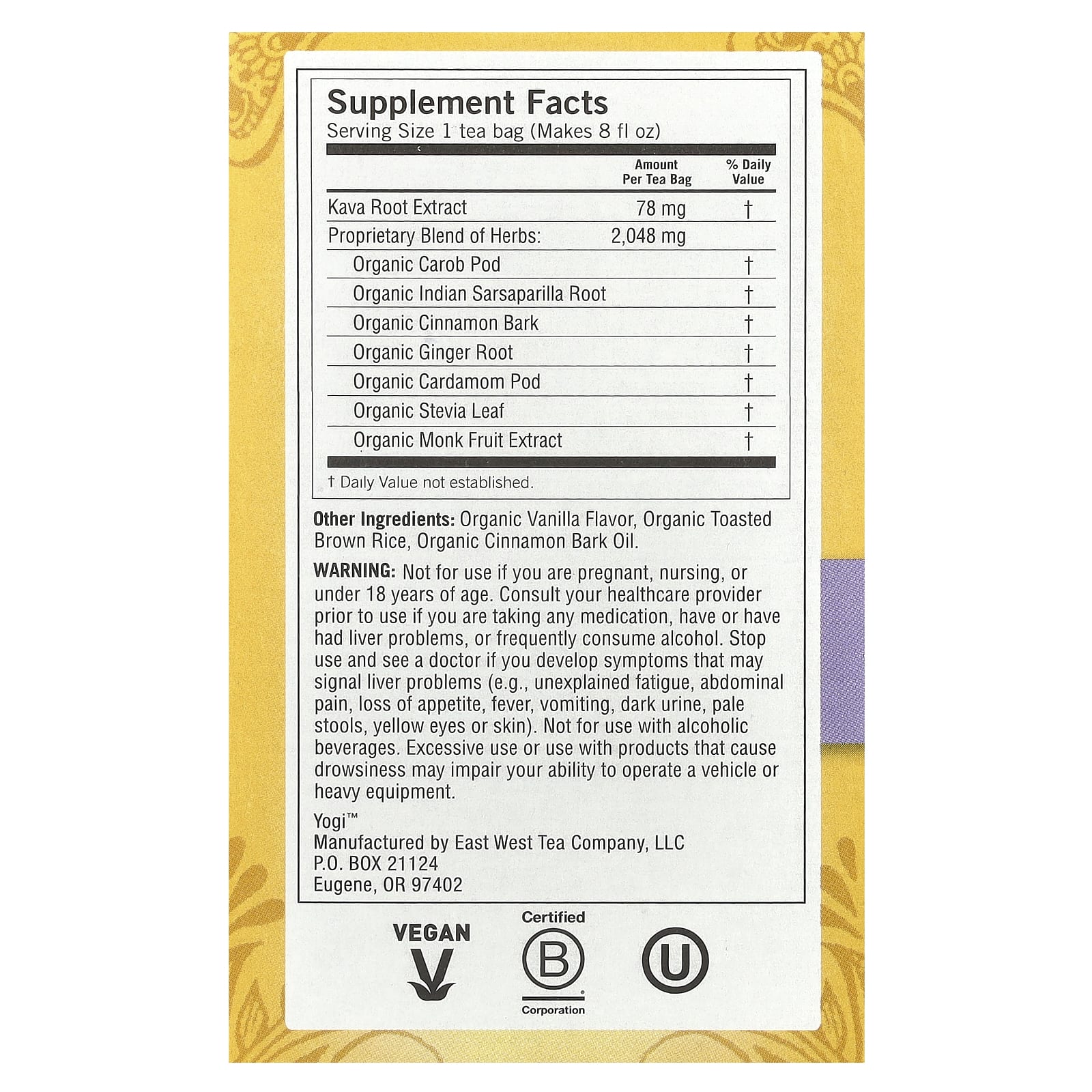 Yogi Tea, Kava Stress Relief®, Caffeine Free, 16 Tea Bags, 1.27 oz (36 g) - Image 2