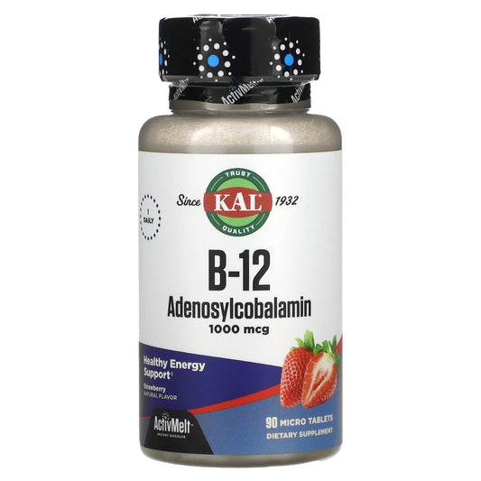 Boost Energy with KAL B-12 Adenosylcobalamin ActivMelt Tablets, 90 Count - Image 1