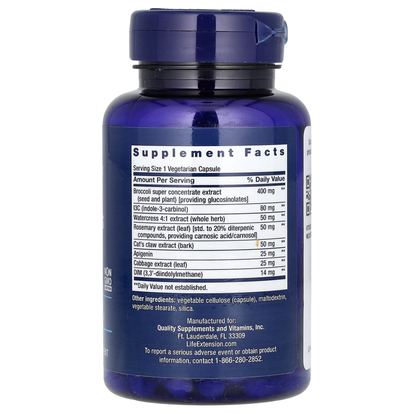 Life Extension, Triple Action Cruciferous Vegetable Extract, 60 Vegetarian Capsules - Image 2