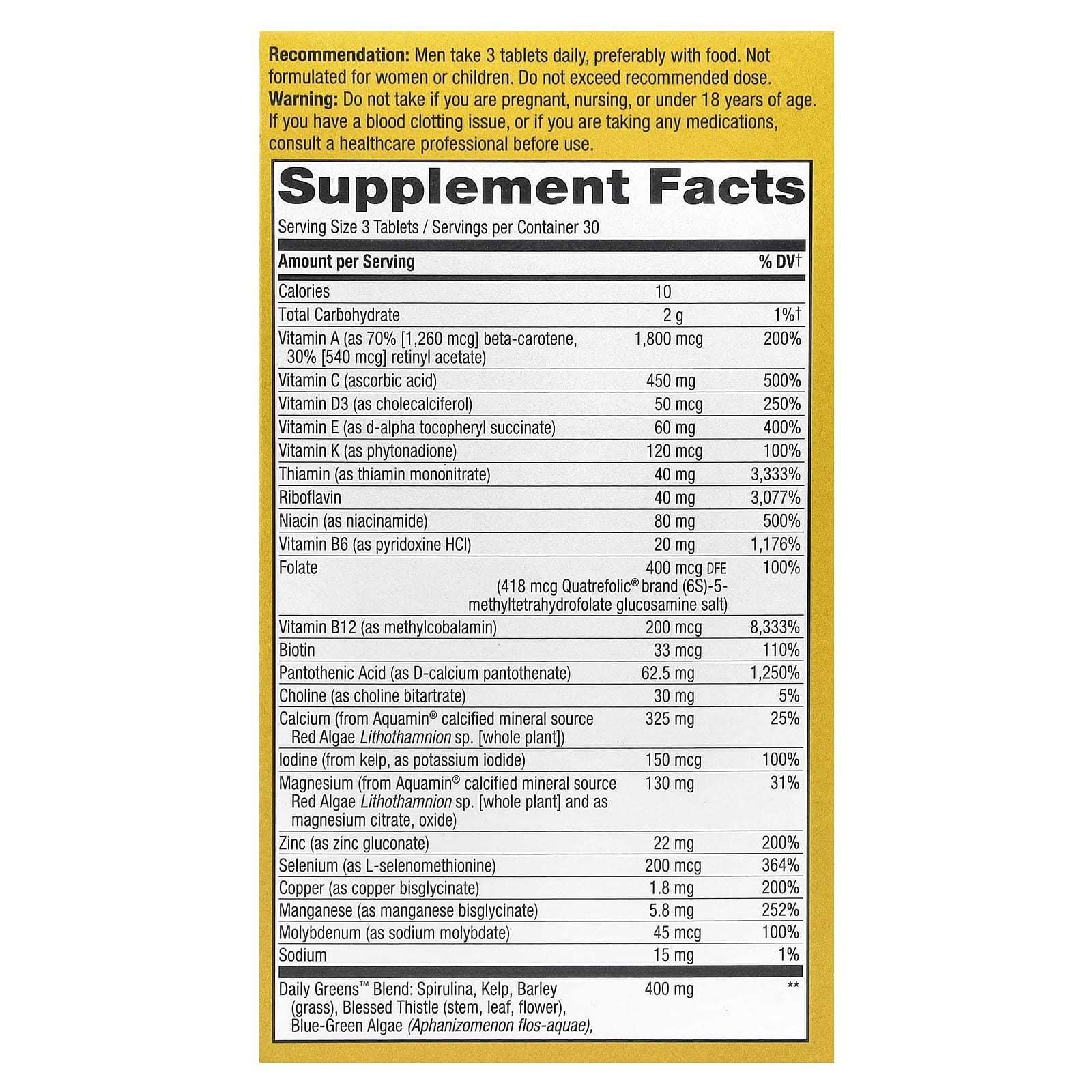 Nature's Way, Alive!® Max3 Potency, Men's Complete Multivitamin, 90 Tablets - Image 2