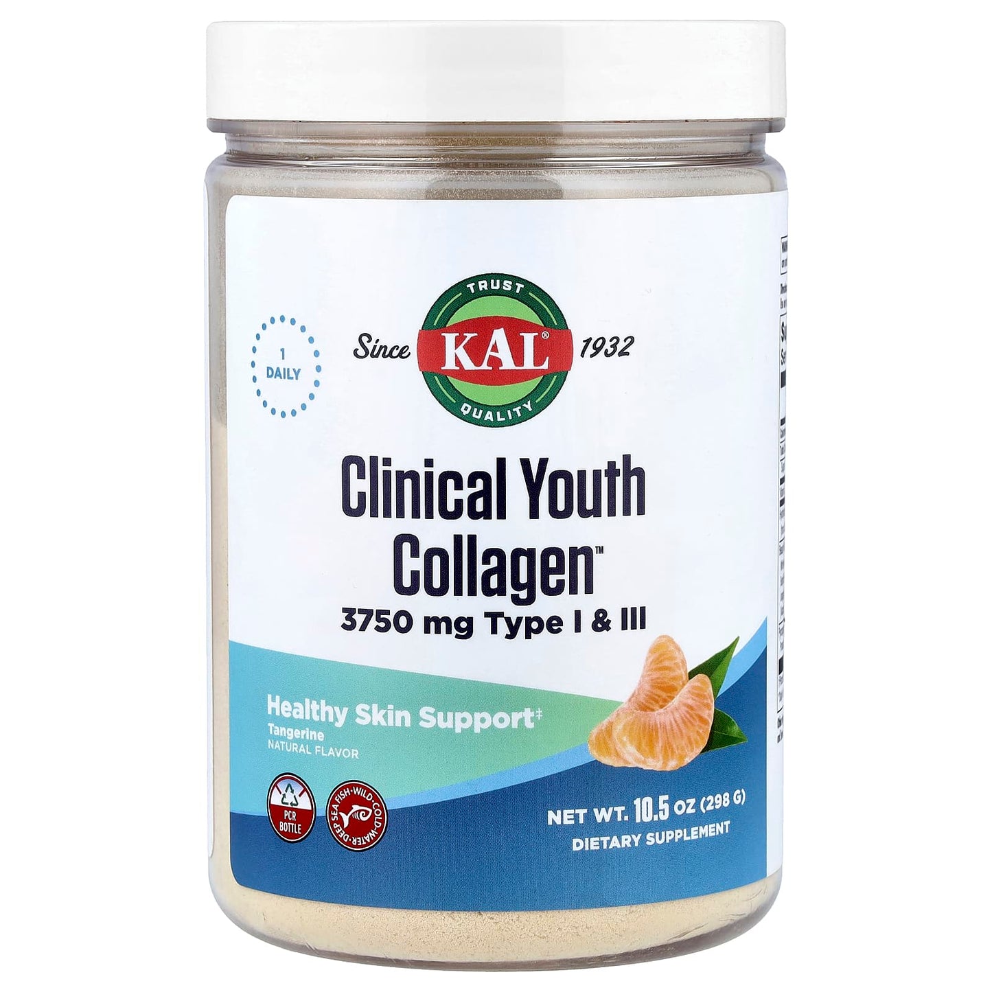 KAL, Clinical Youth Collagen™, Tangerine, 10.5 oz (298 g) - Image 1