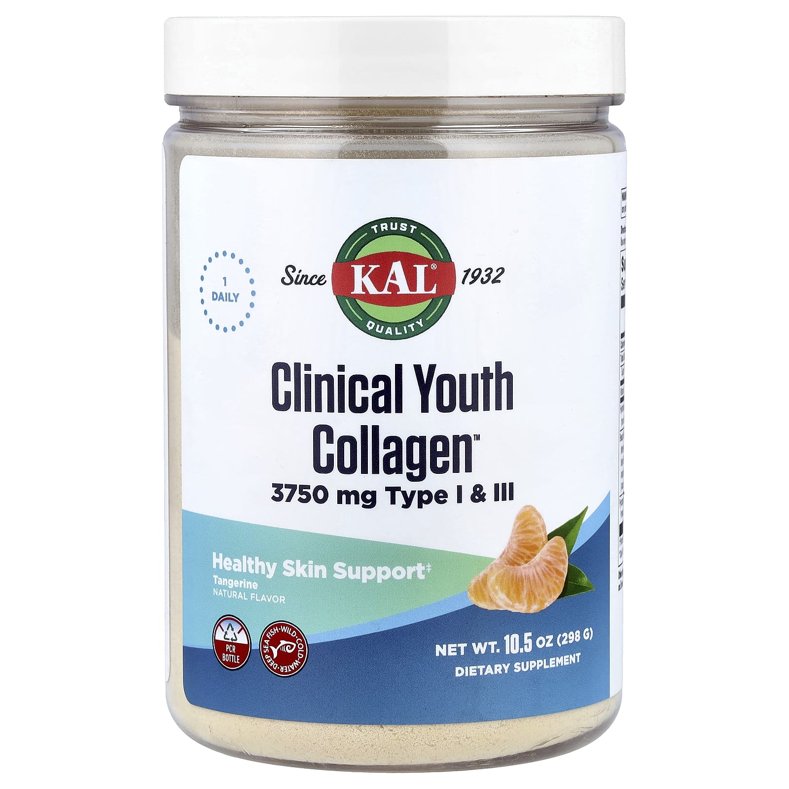 KAL, Clinical Youth Collagen™, Tangerine, 10.5 oz (298 g) - Image 1