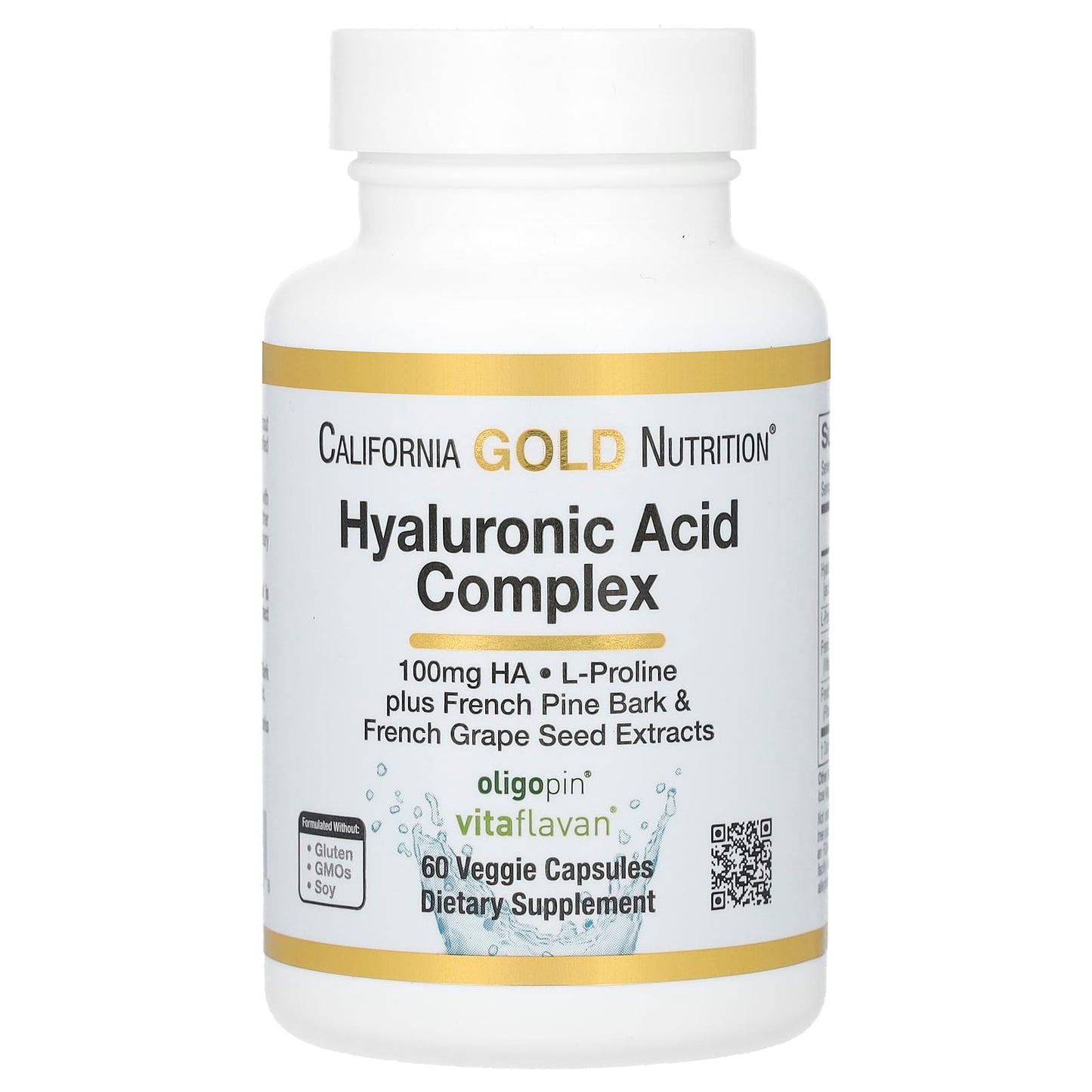 Hyaluronic Acid Complex for Healthy Skin & Joints - 60 Veggie Capsules - Image 1