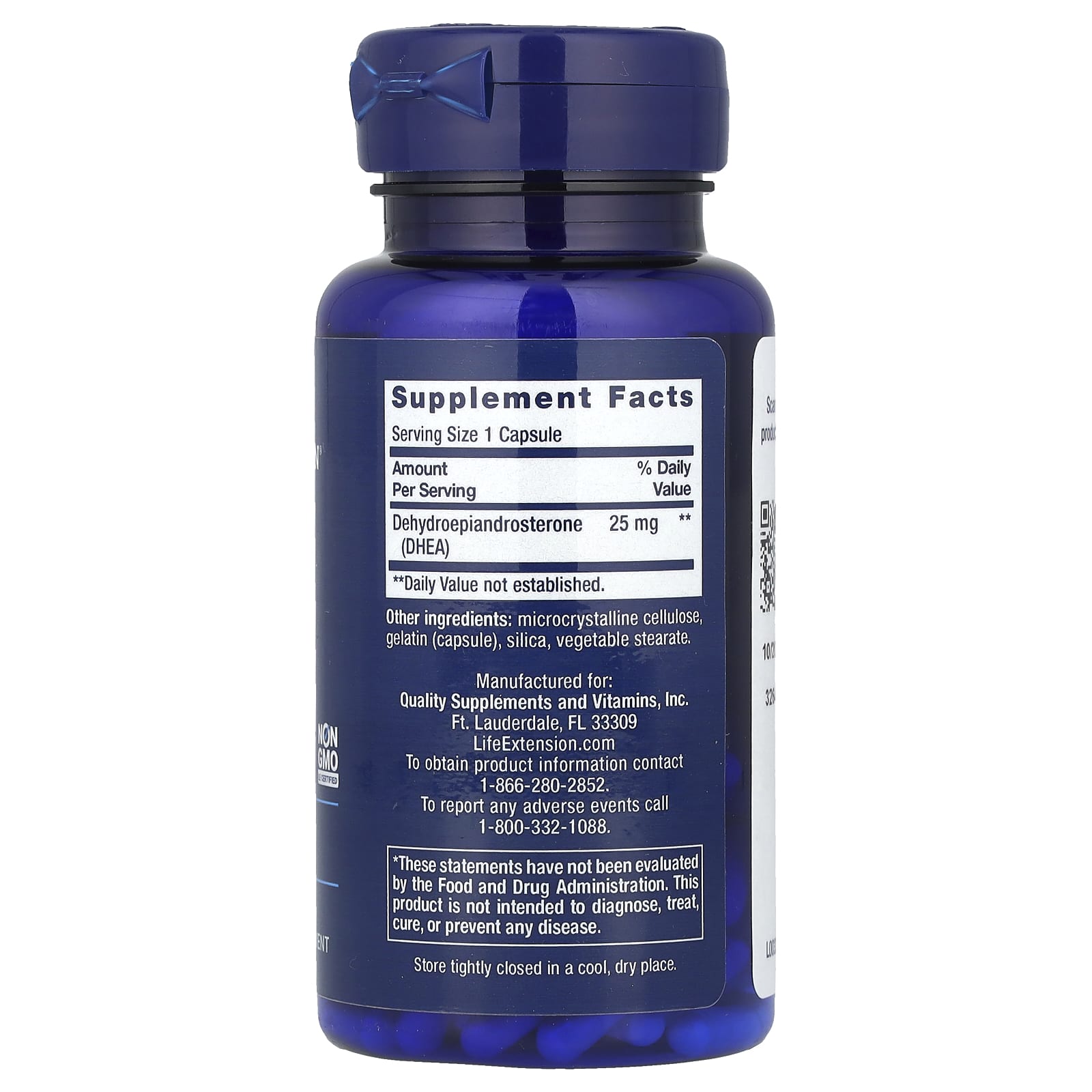 Life Extension, DHEA, 25 mg, 100 Capsules - Image 2