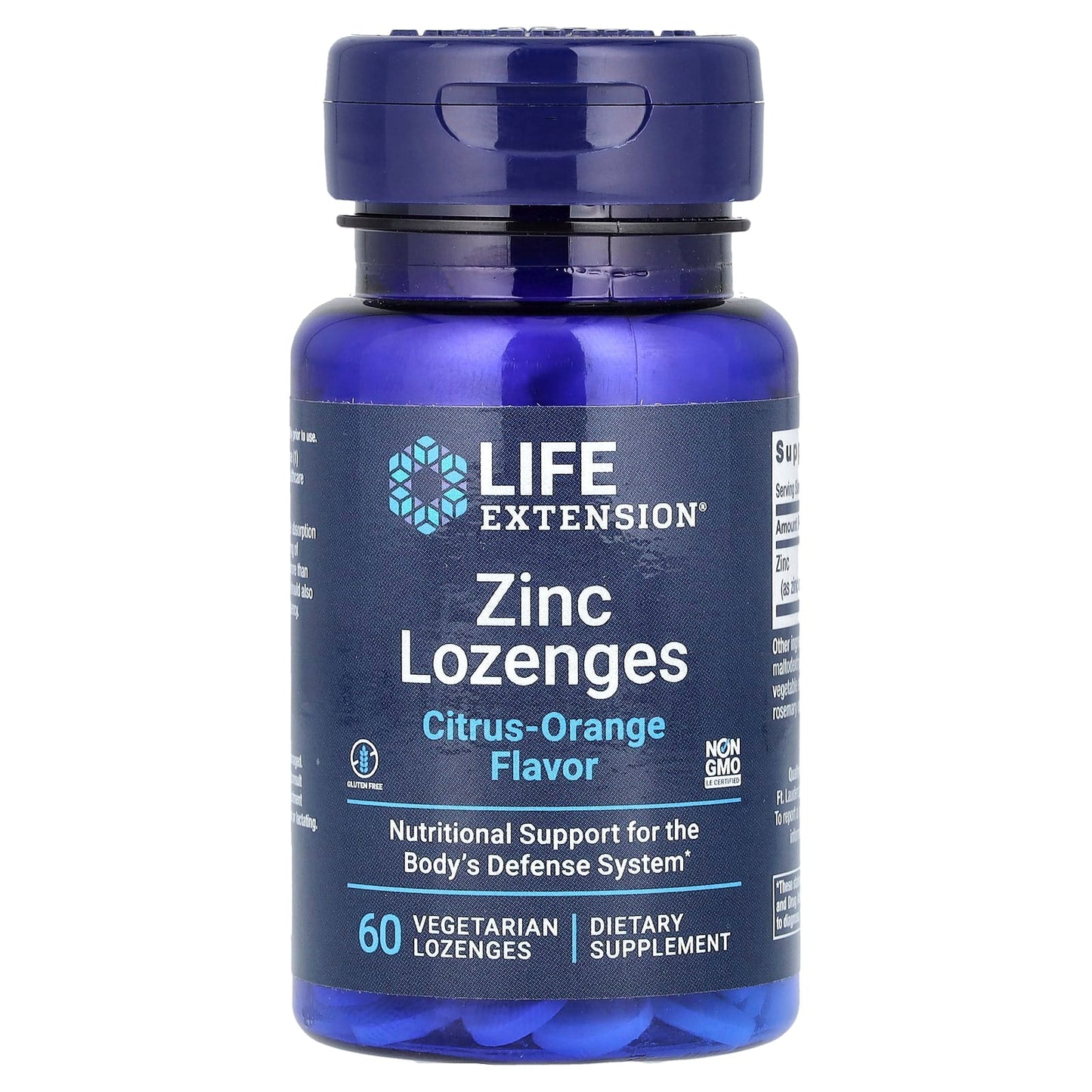 Life Extension, Zinc Lozenges, Citrus-Orange, 60 Vegetarian Lozenges (18.75 mg per Lozenge) - Image 1
