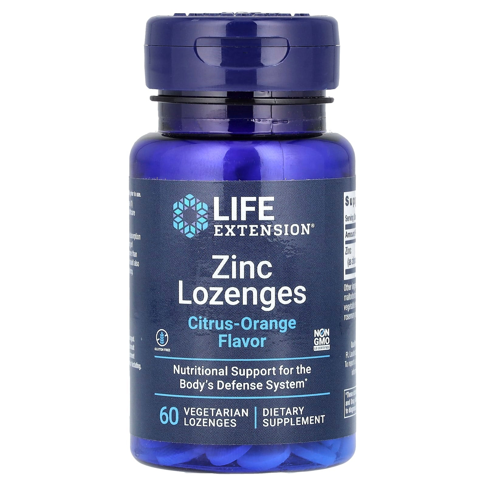 Life Extension, Zinc Lozenges, Citrus-Orange, 60 Vegetarian Lozenges (18.75 mg per Lozenge) - Image 1