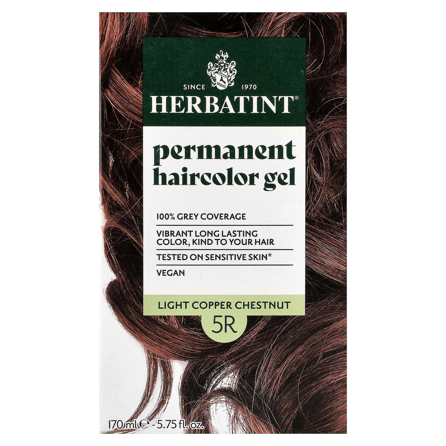 Herbatint Permanent Hair Color Gel - 5R Light Copper Chestnut - Image 1
