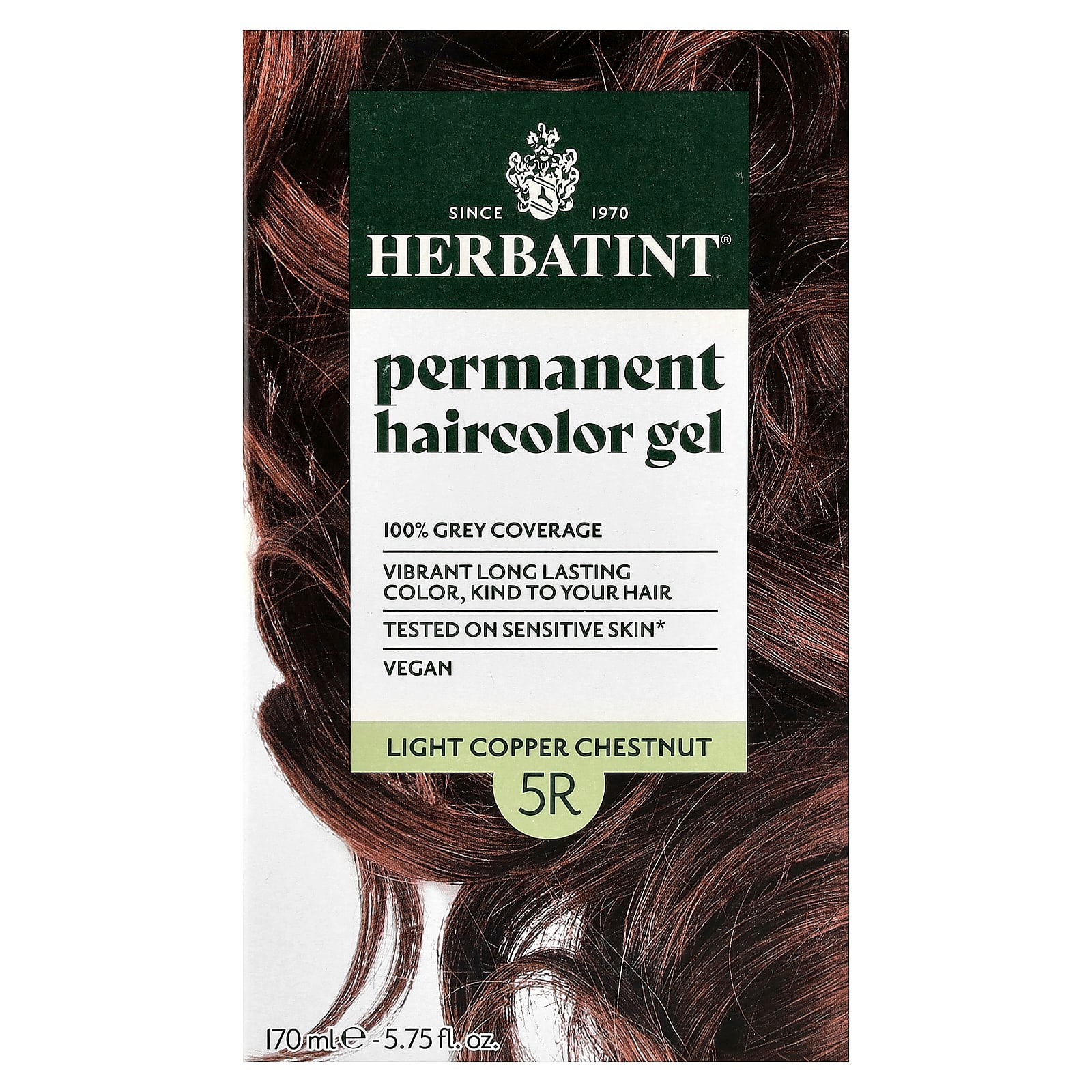 Herbatint Permanent Hair Color Gel - 5R Light Copper Chestnut - Image 1