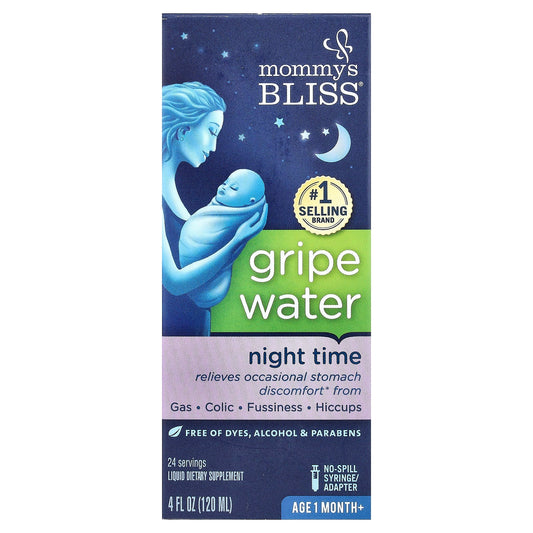 Mommy's Bliss, Night Time, Gripe Water, 1 Month+, 4 fl oz (120 ml) - Image 1
