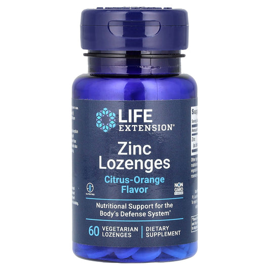 Life Extension, Zinc Lozenges, Citrus-Orange, 60 Vegetarian Lozenges (18.75 mg per Lozenge) - Image 1