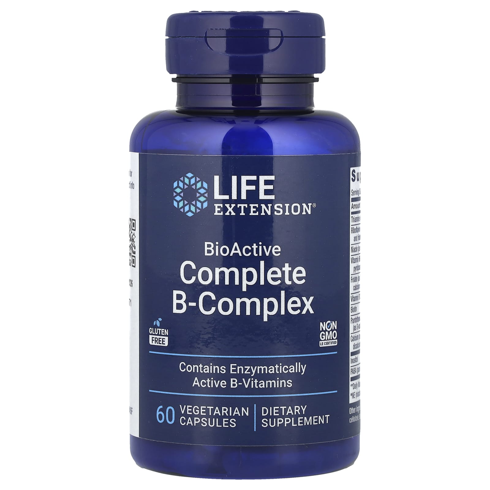 Life Extension, BioActive Complete B-Complex, 60 Vegetarian Capsules - Image 1