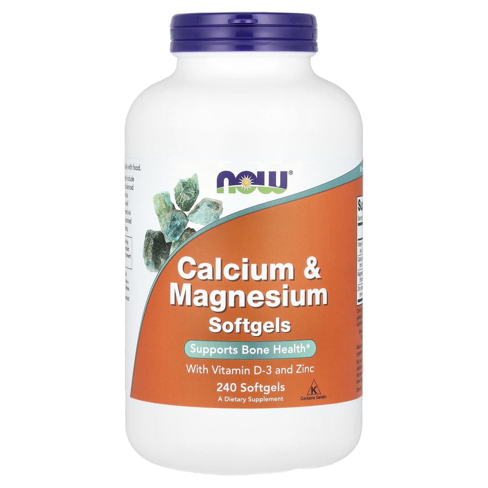 NOW Foods, Calcium & Magnesium, 240 Softgels - Image 1