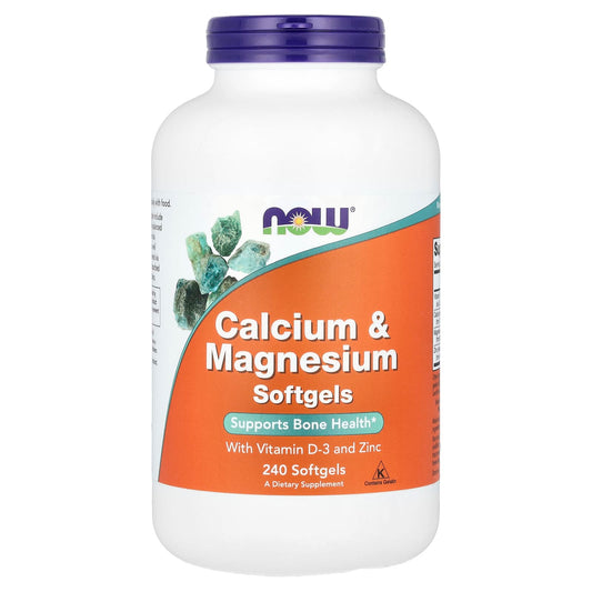 NOW Foods, Calcium & Magnesium, 240 Softgels - Image 1