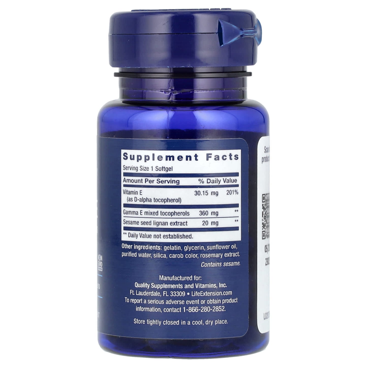 Life Extension, Gamma E Mixed Tocopherols, 60 Softgels - Image 2