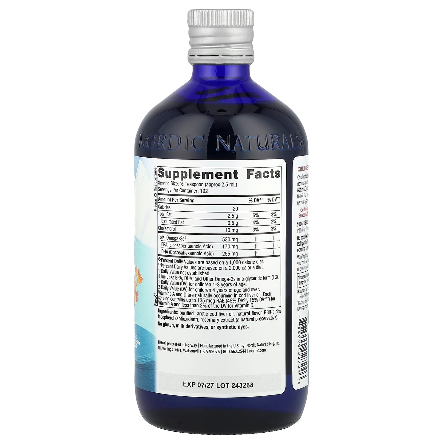 Nordic Naturals, Children's DHA™, Ages 1+, Great Strawberry, 530 mg, 16 fl oz (473 ml) - Image 2