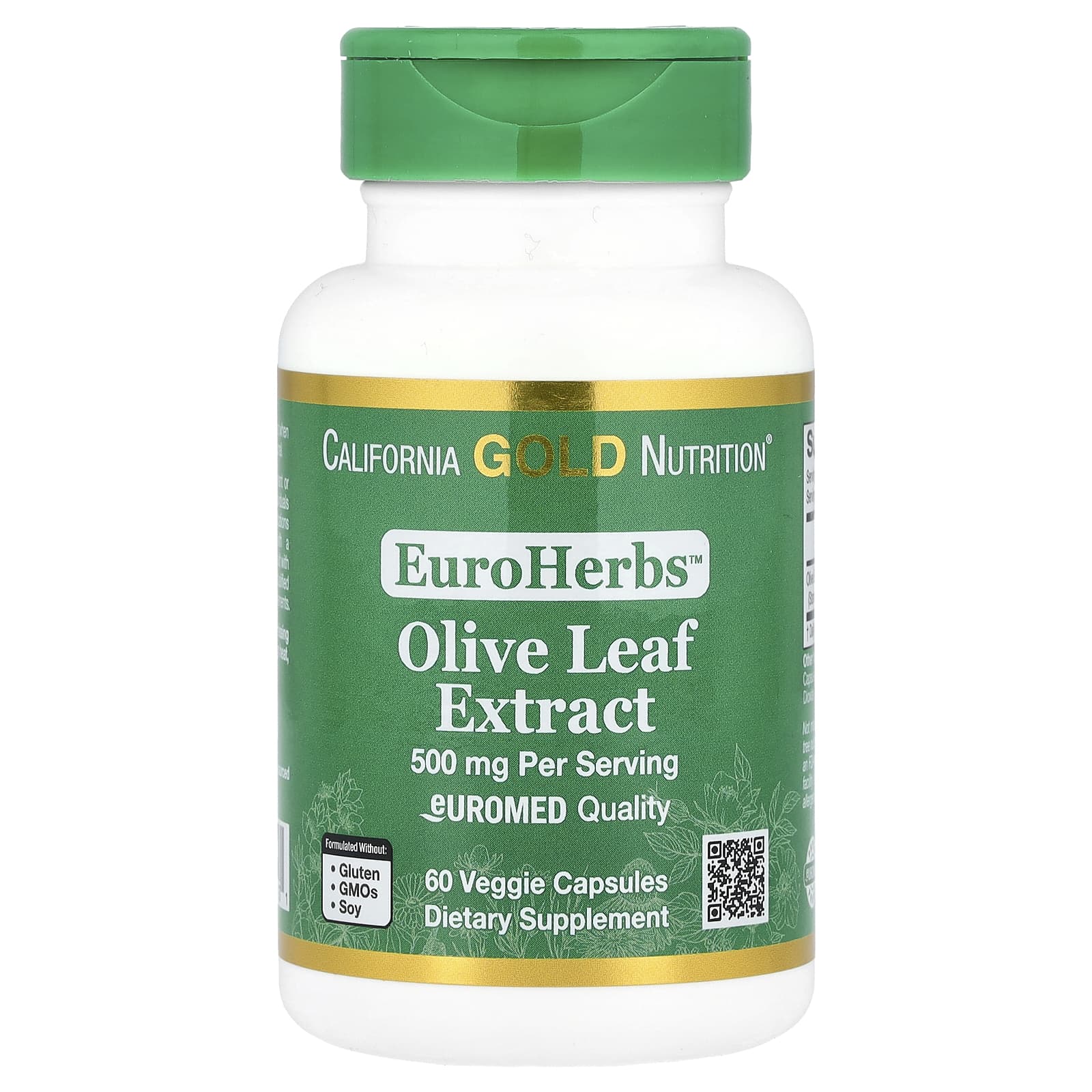 Olive Leaf Extract 500mg, 60 Capsules - Immune Support & Heart Health - Image 1