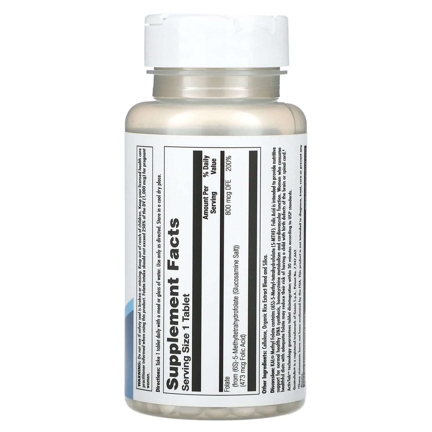 Folate Supplement for Nervous System Support, 90 Tablets - Image 2