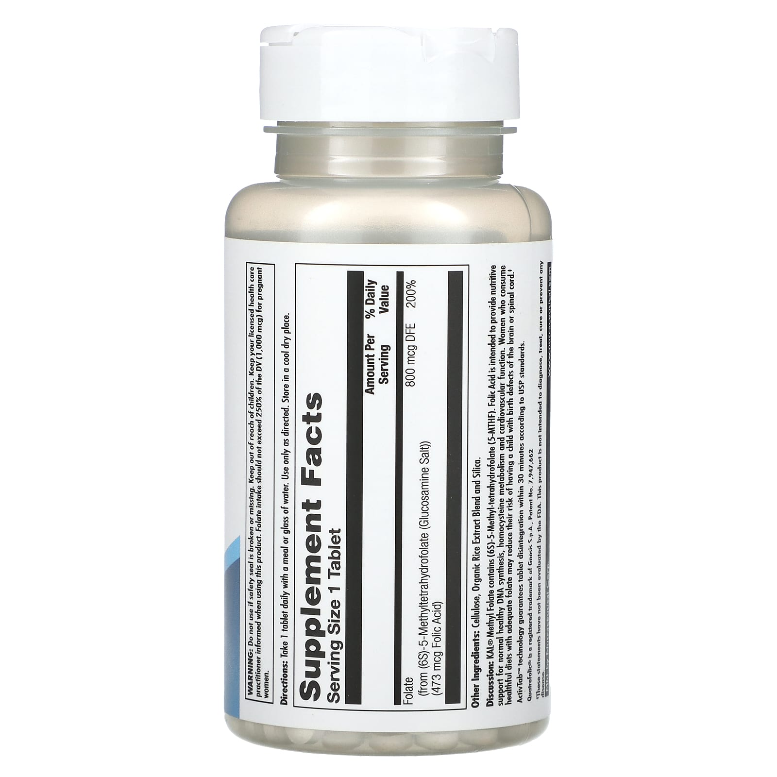 Folate Supplement for Nervous System Support, 90 Tablets - Image 2