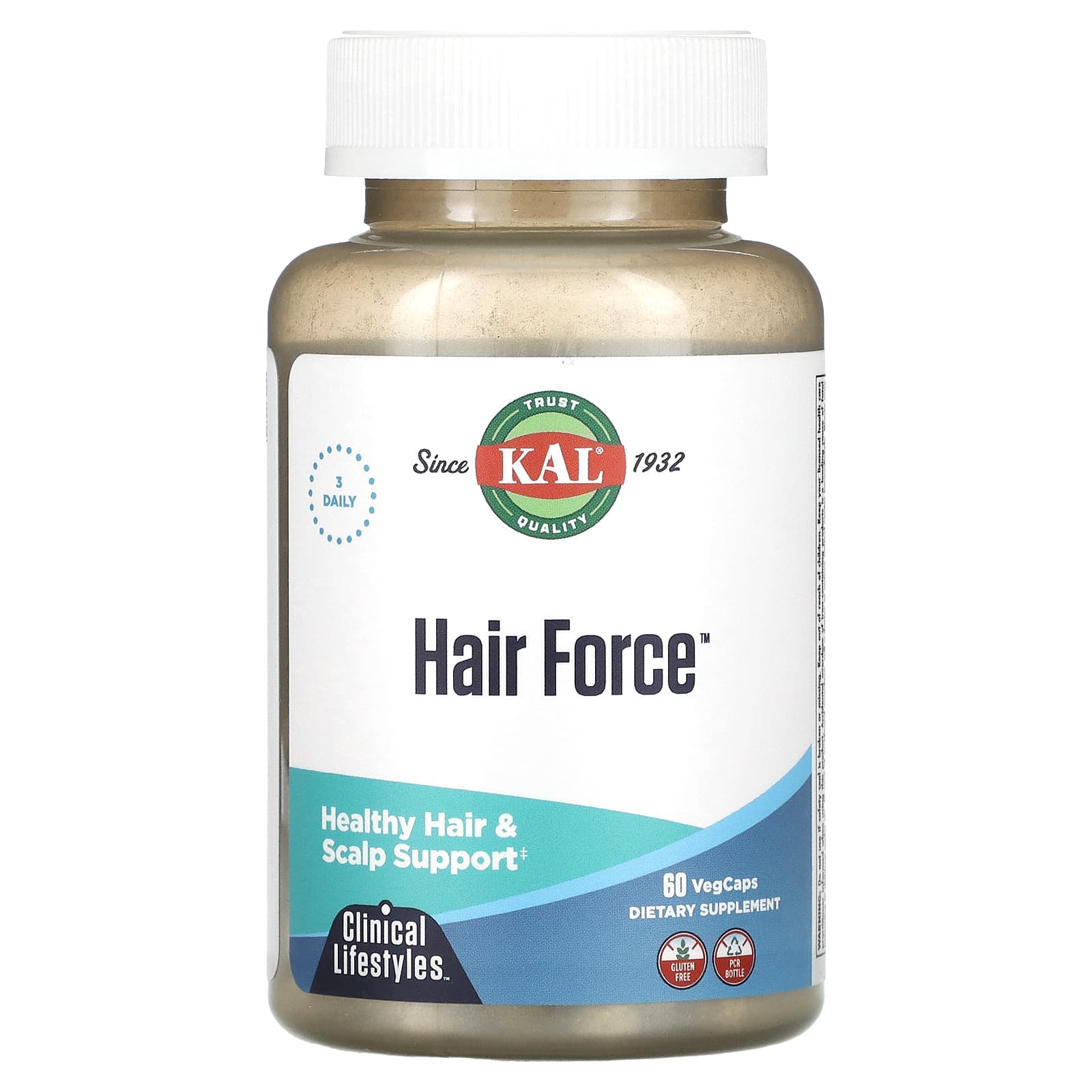 KAL Hair Force - 60 VegCaps for Healthy Hair and Scalp Support - Image 1
