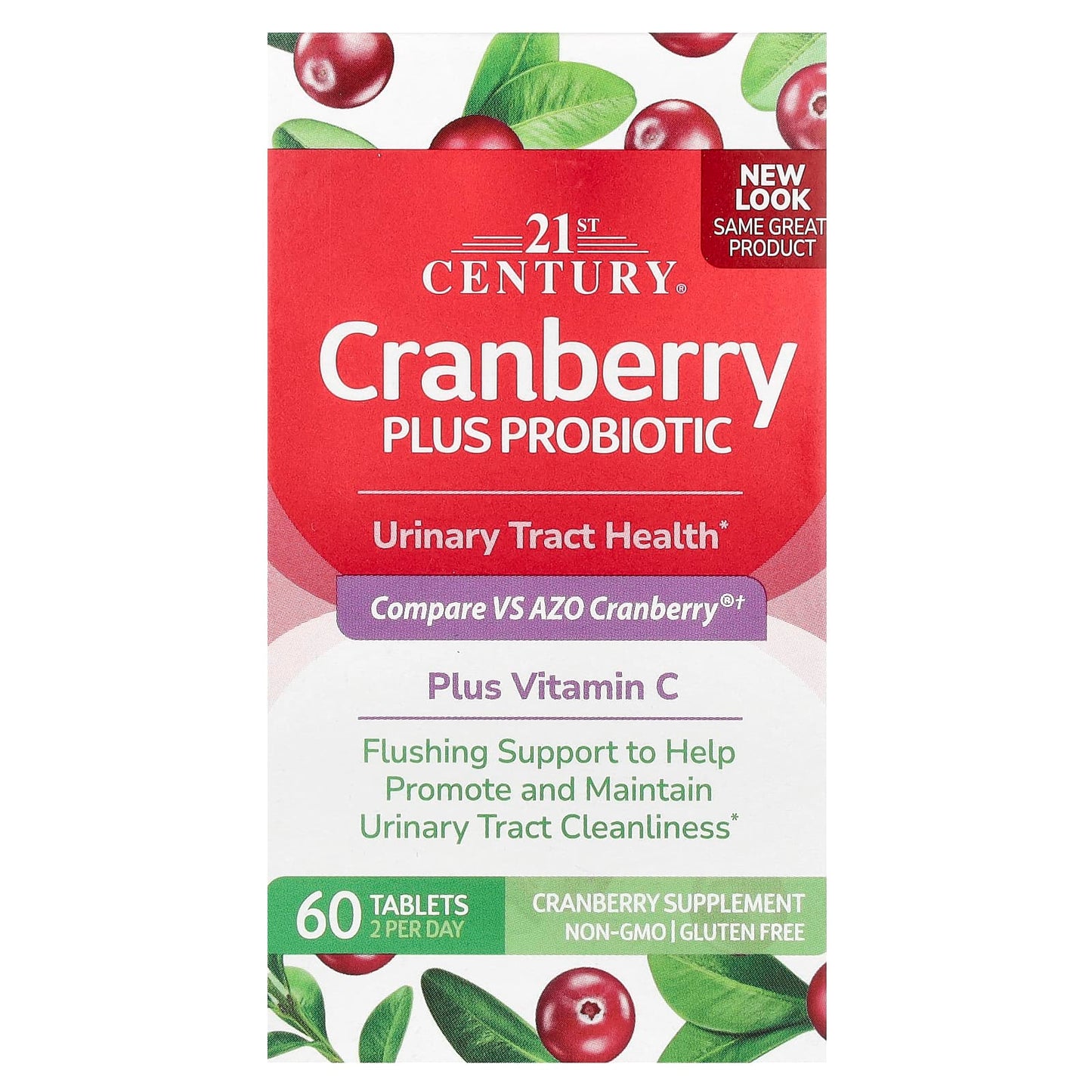 Cranberry Probiotic Support for Urinary Tract Health - 60 Tablets - Image 1