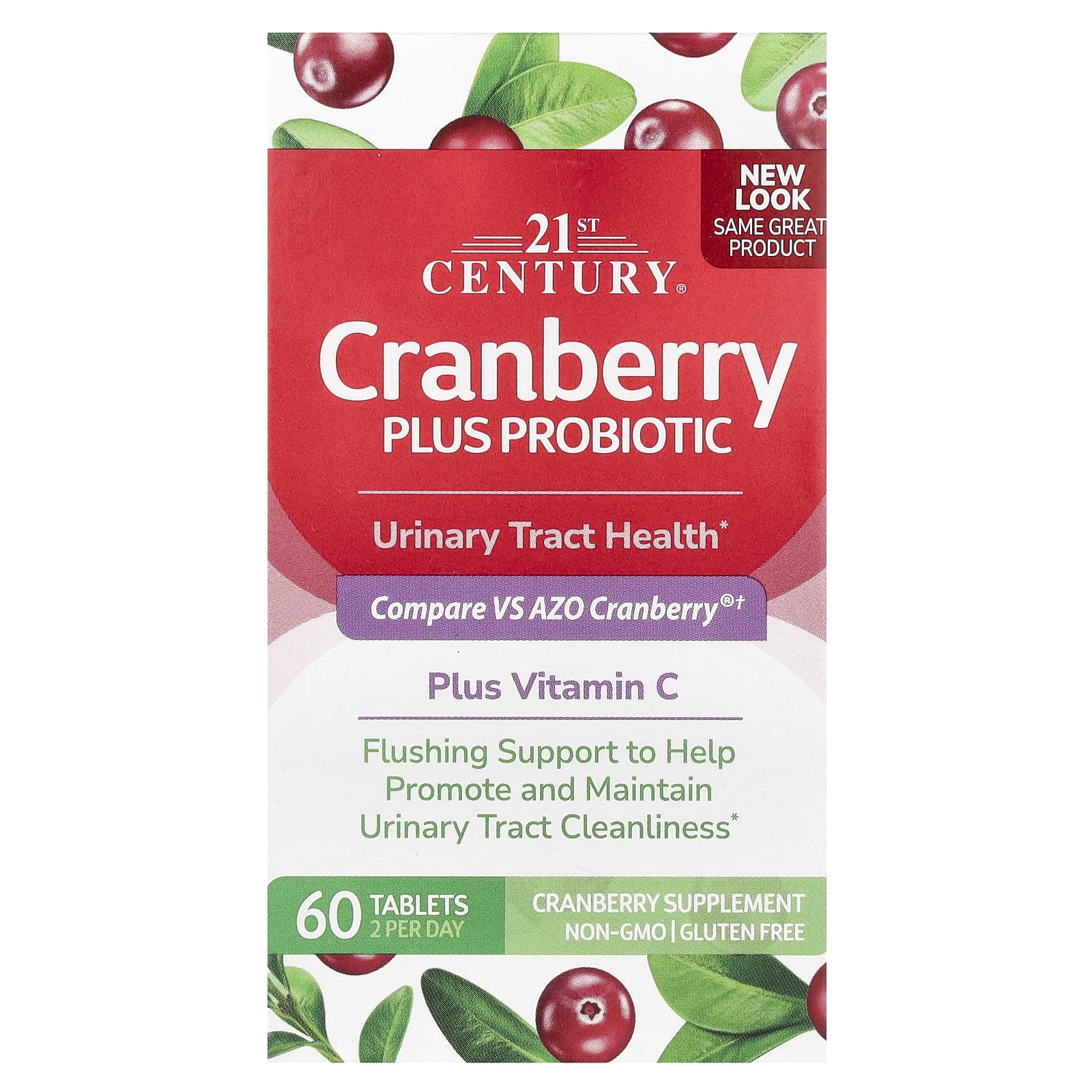 Cranberry Probiotic Support for Urinary Tract Health - 60 Tablets - Image 1