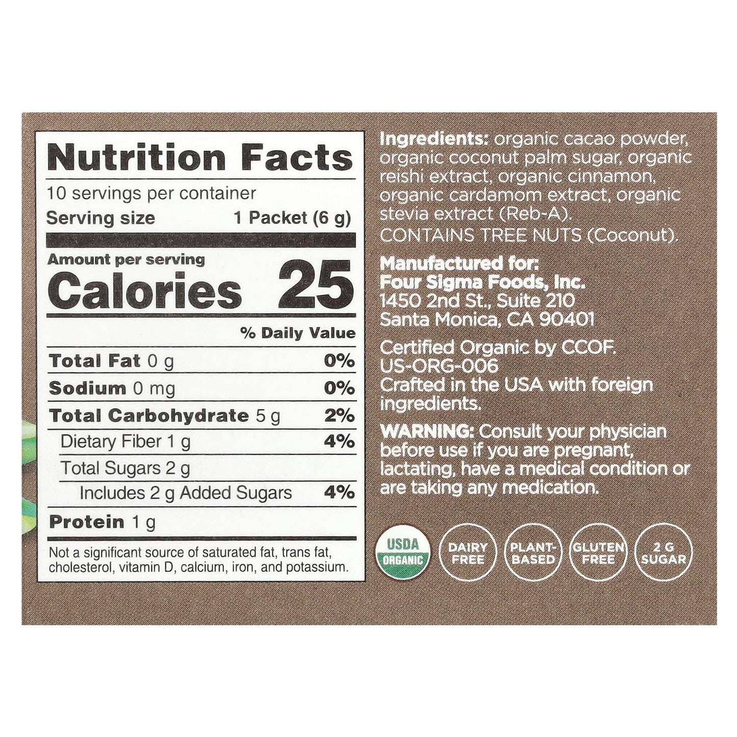 Relax with Four Sigmatic Organic Reishi Cacao Hot Chocolate Mix - Image 2