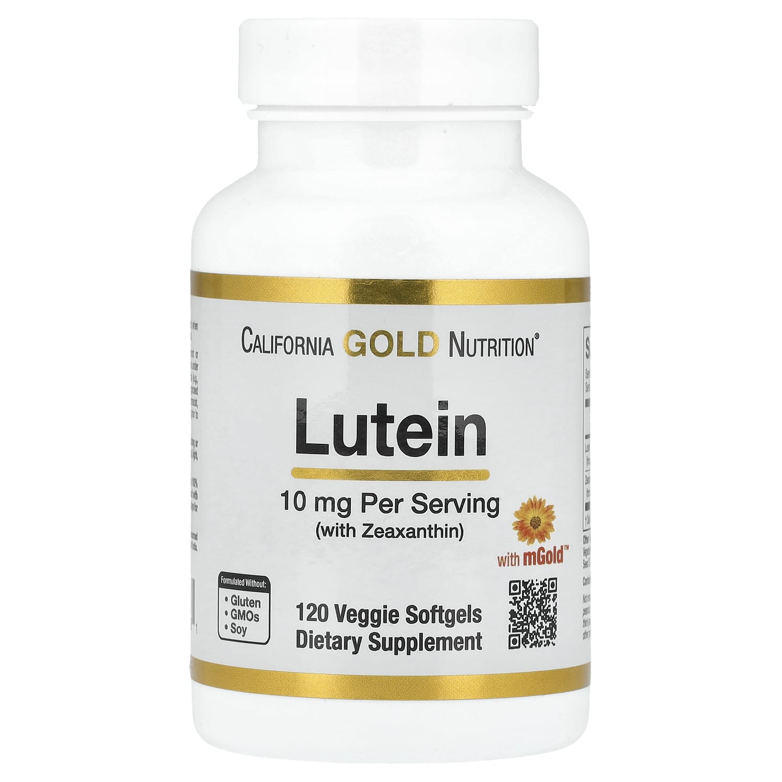 California Gold Nutrition - Lutein with Zeaxanthin, 120 Veggie Softgels - Image 1