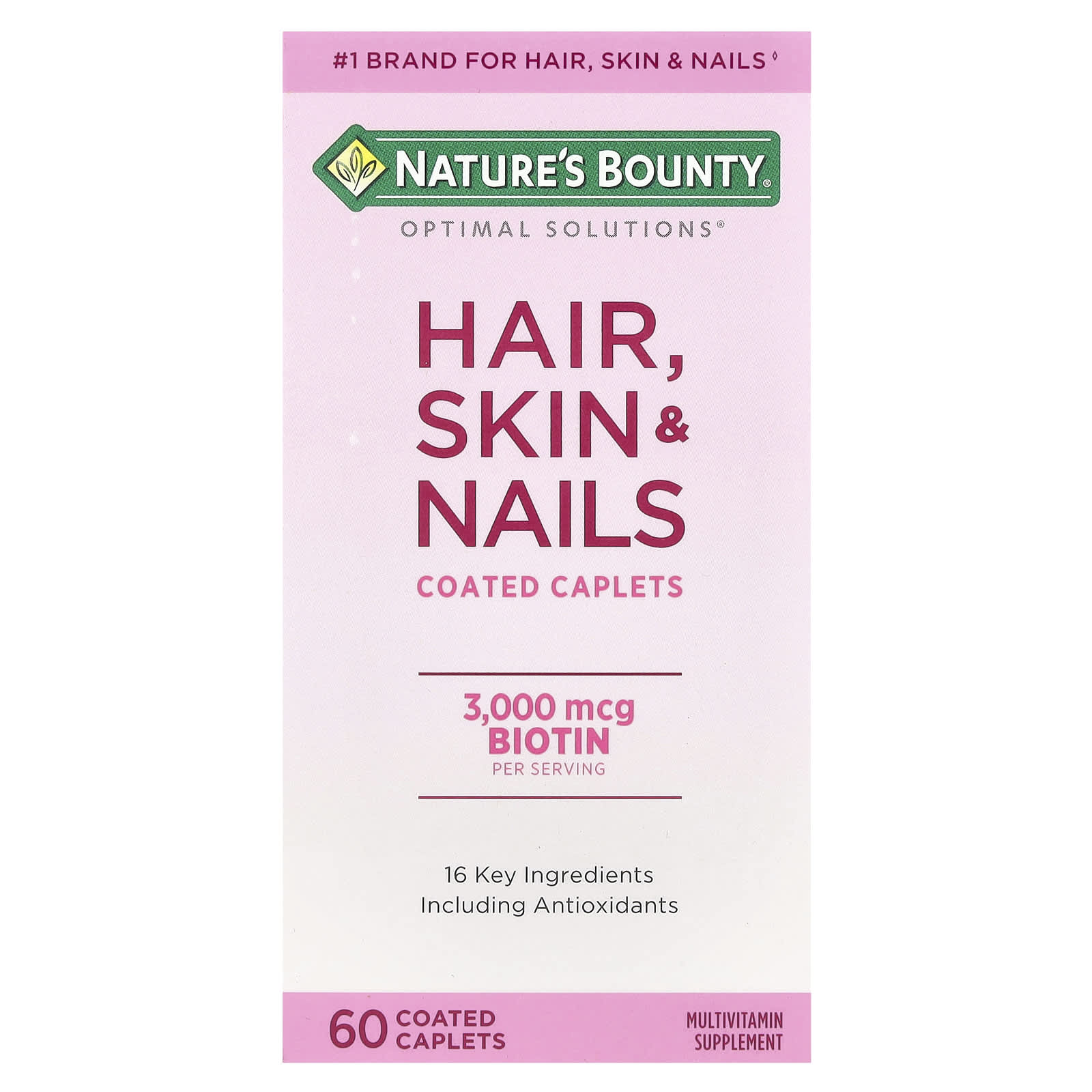 Nature's Bounty, Hair, Skin & Nails, 60 Coated Caplets - Image 1