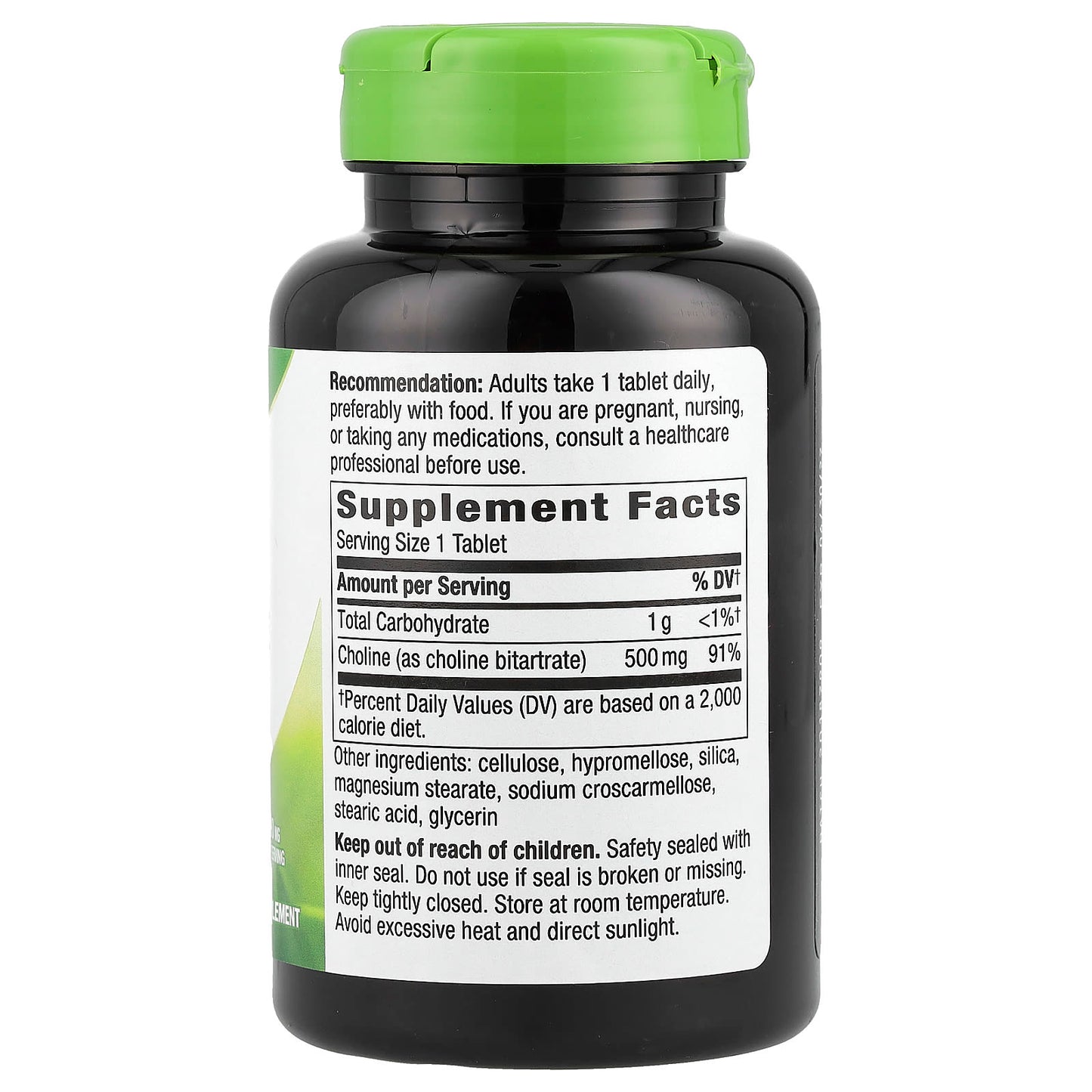 Nature's Way, Choline, 500 mg, 100 Vegan Tablets - Image 2