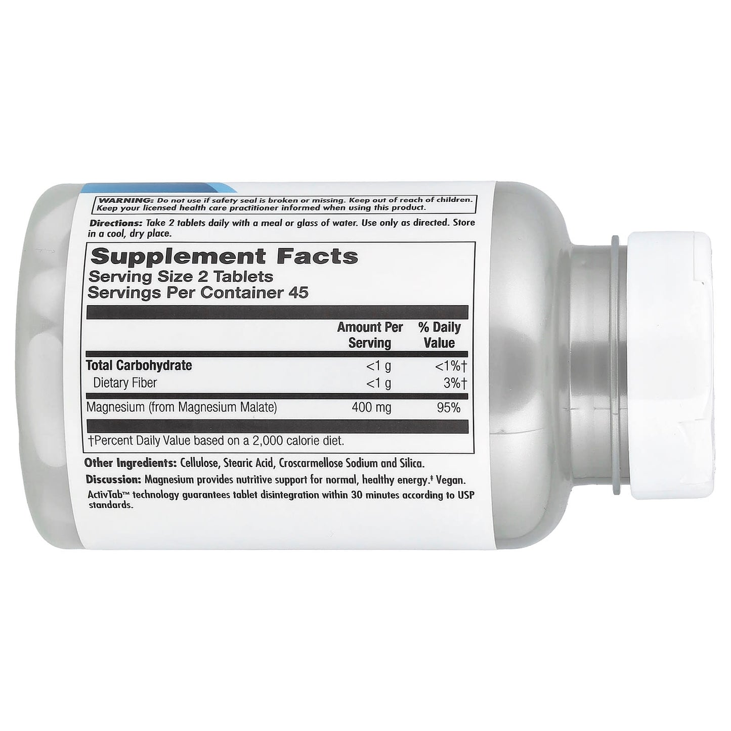 Boost Energy with KAL Magnesium Malate 400 Tablets | 200mg per Serving - Image 2