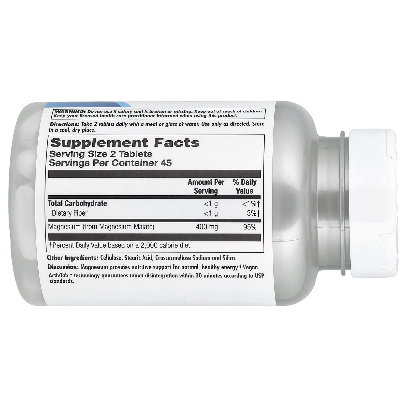 Boost Energy with KAL Magnesium Malate 400 Tablets | 200mg per Serving - Image 2