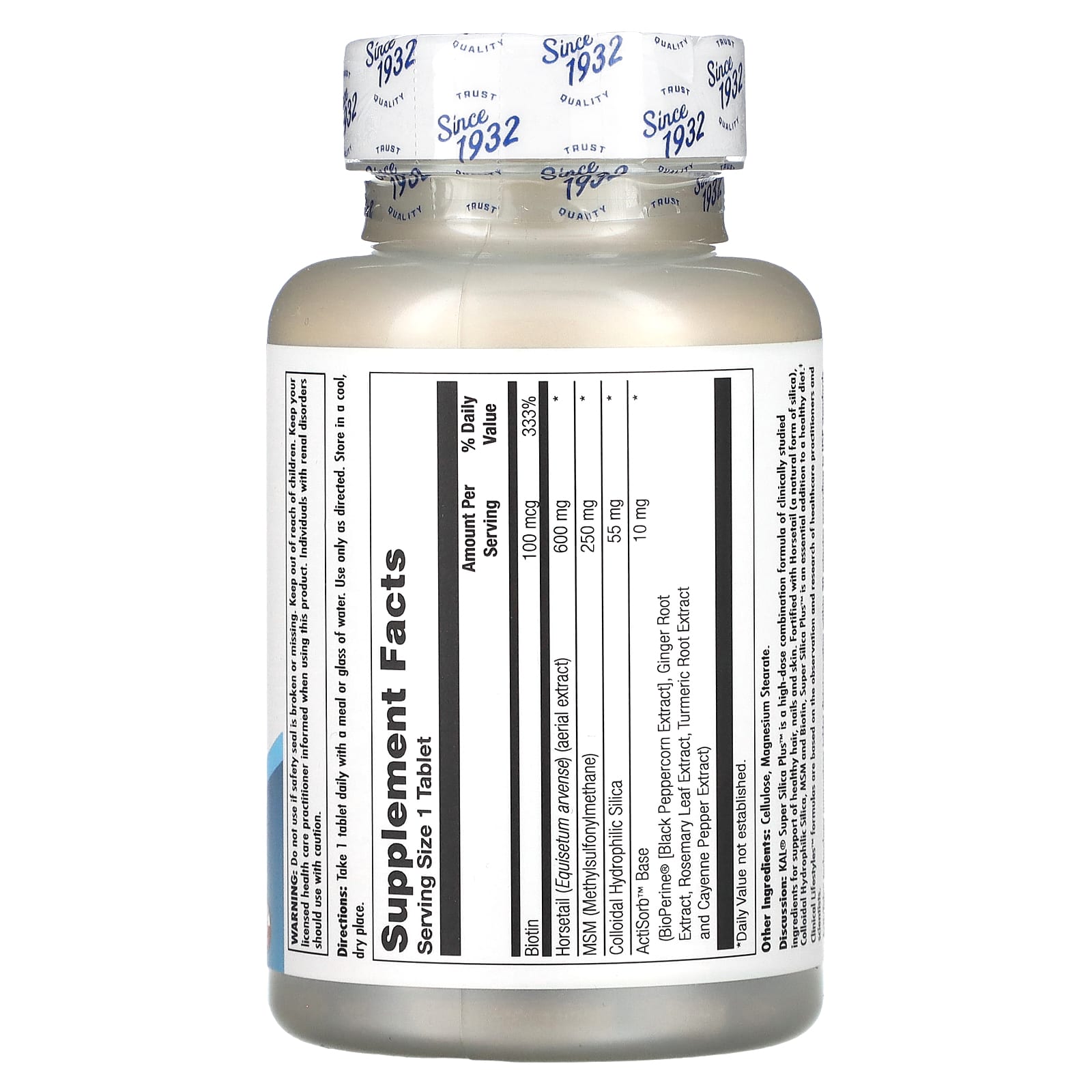 Super Silica Plus for Healthy Hair, Skin & Nails - 60 Tablets - Image 2