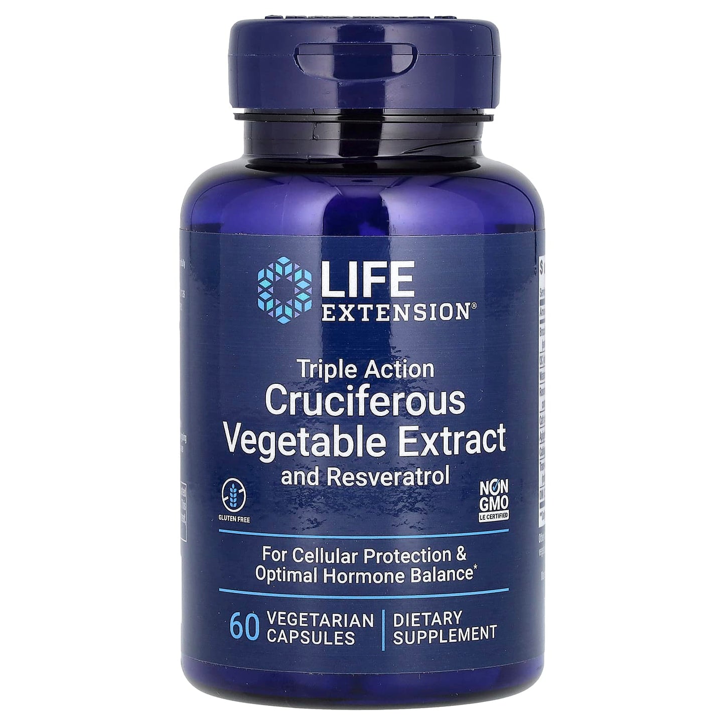 Life Extension, Triple Action Cruciferous Vegetable Extract with Resveratrol, 60 Vegetarian Capsules - Image 1