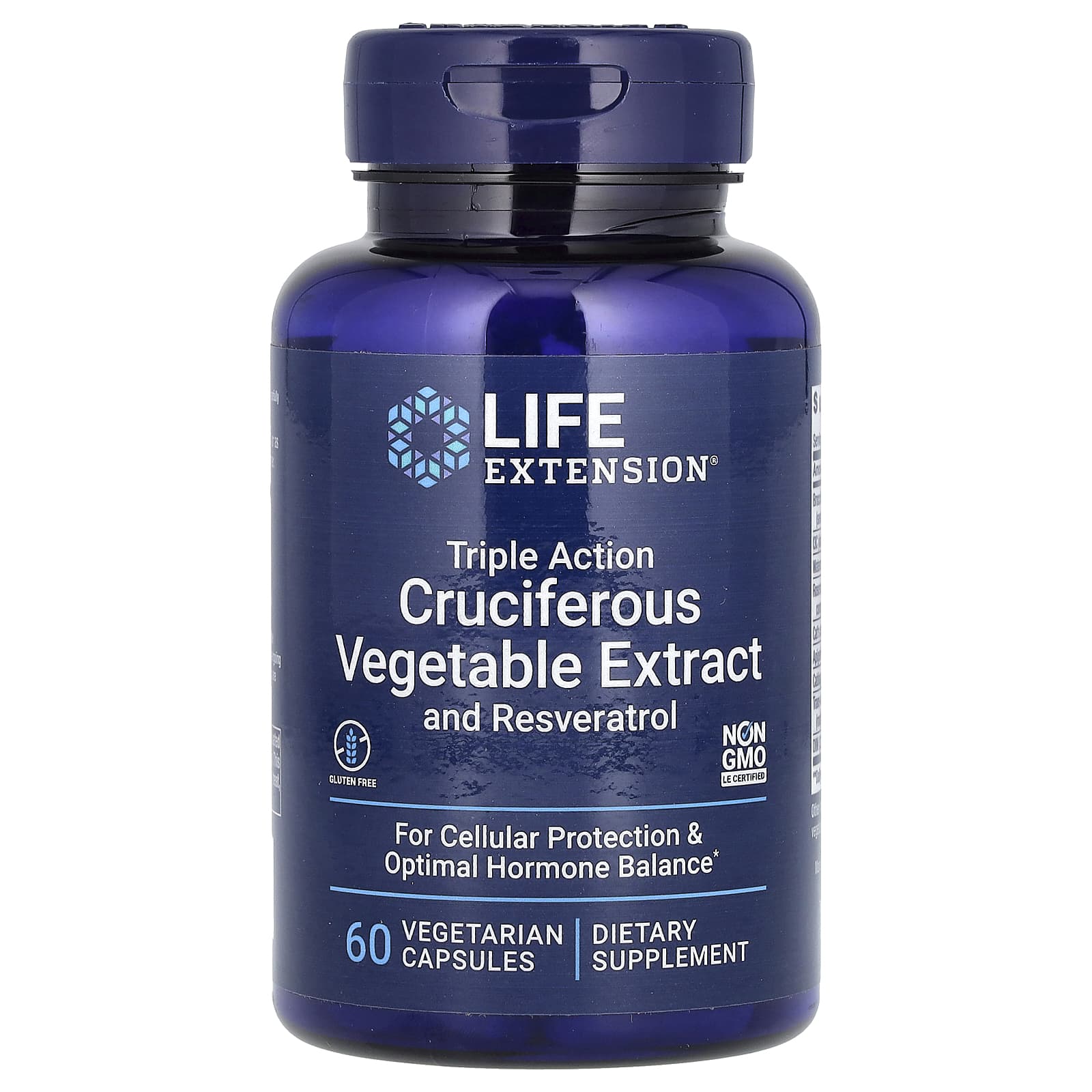 Life Extension, Triple Action Cruciferous Vegetable Extract with Resveratrol, 60 Vegetarian Capsules - Image 1