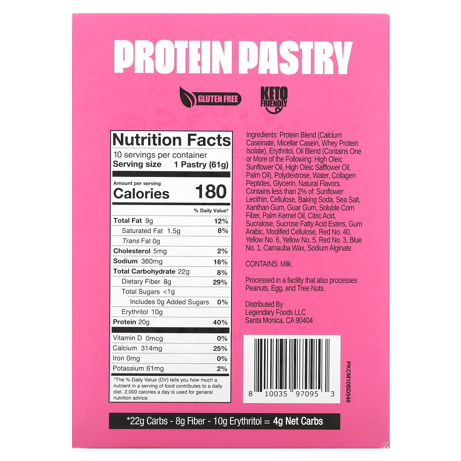 Legendary Foods, Protein Pastry, Birthday Cake, 10 Pack, 2.2 oz (61 g) Each - Image 2