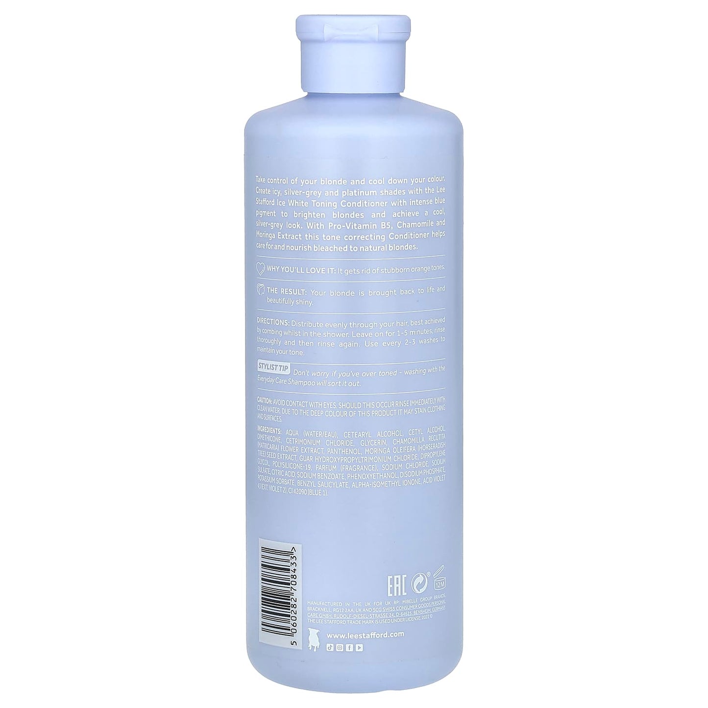 Lee Stafford, Bleach Blondes, Ice White Conditioner, For Bleached, Highlighted & Naturally Dark Blonde Hair, 16.9 fl oz (500 ml) - Image 2