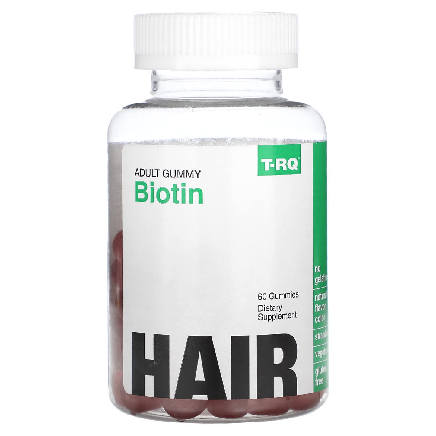 T-RQ, Adult Gummy, Biotin, Strawberry, 60 Gummies - Image 1