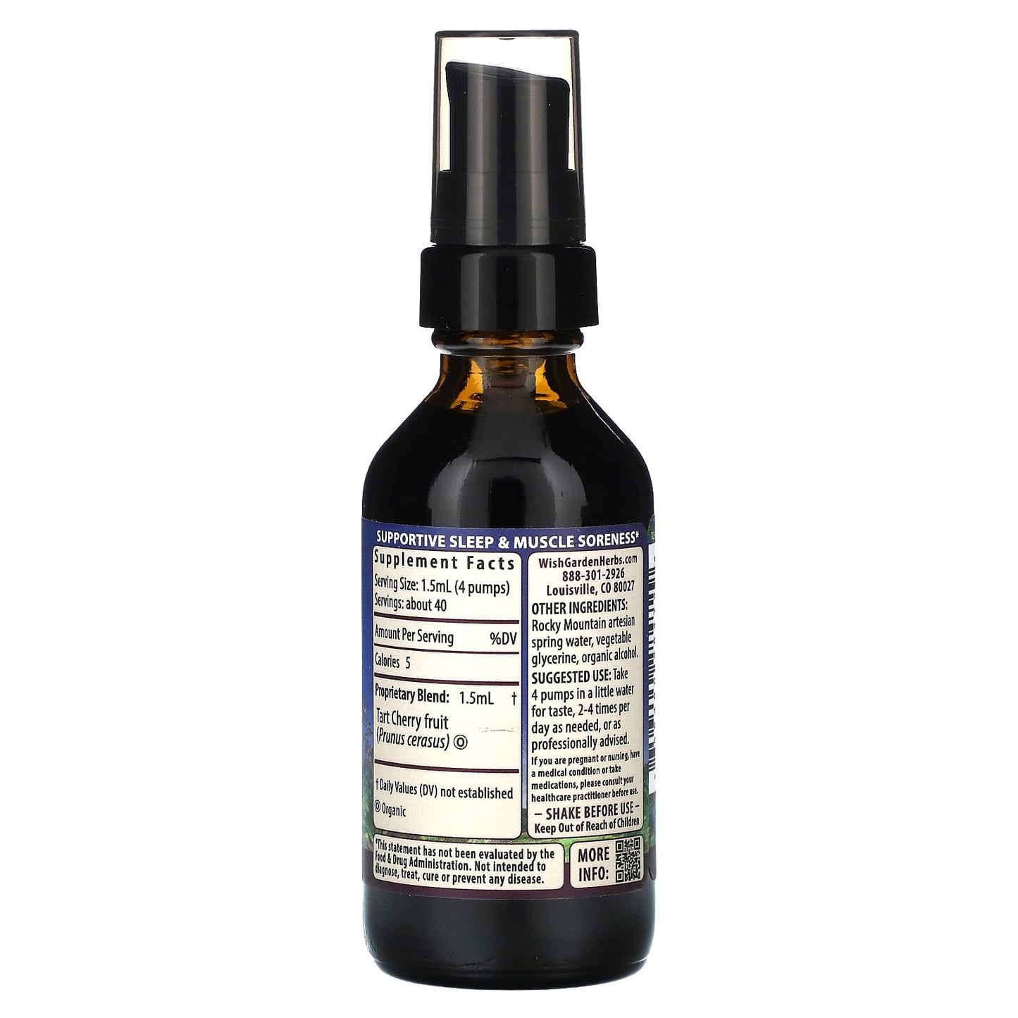 WishGarden Herbs, Tart Cherry, 2 fl oz (59 ml) - Image 2