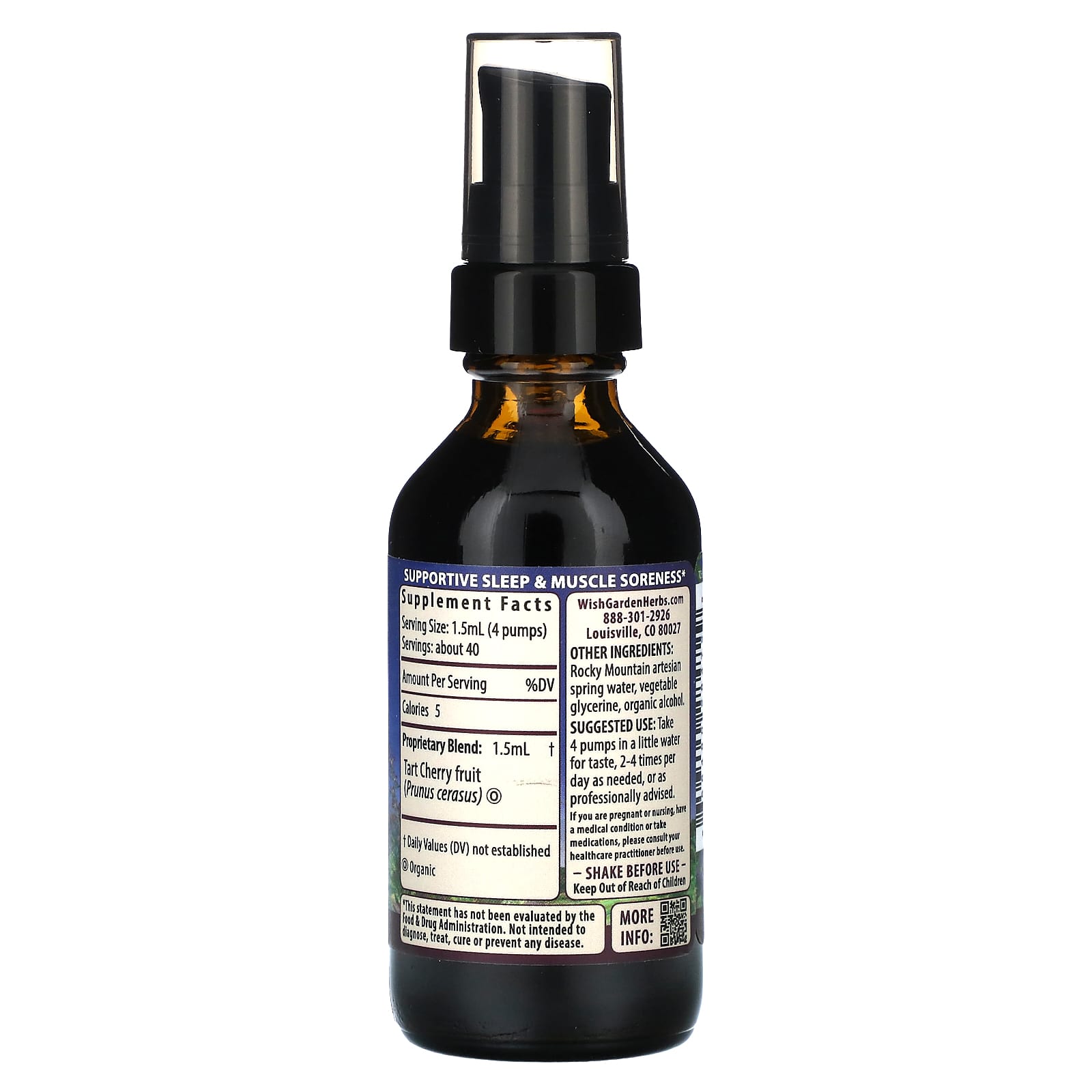 WishGarden Herbs, Tart Cherry, 2 fl oz (59 ml) - Image 2
