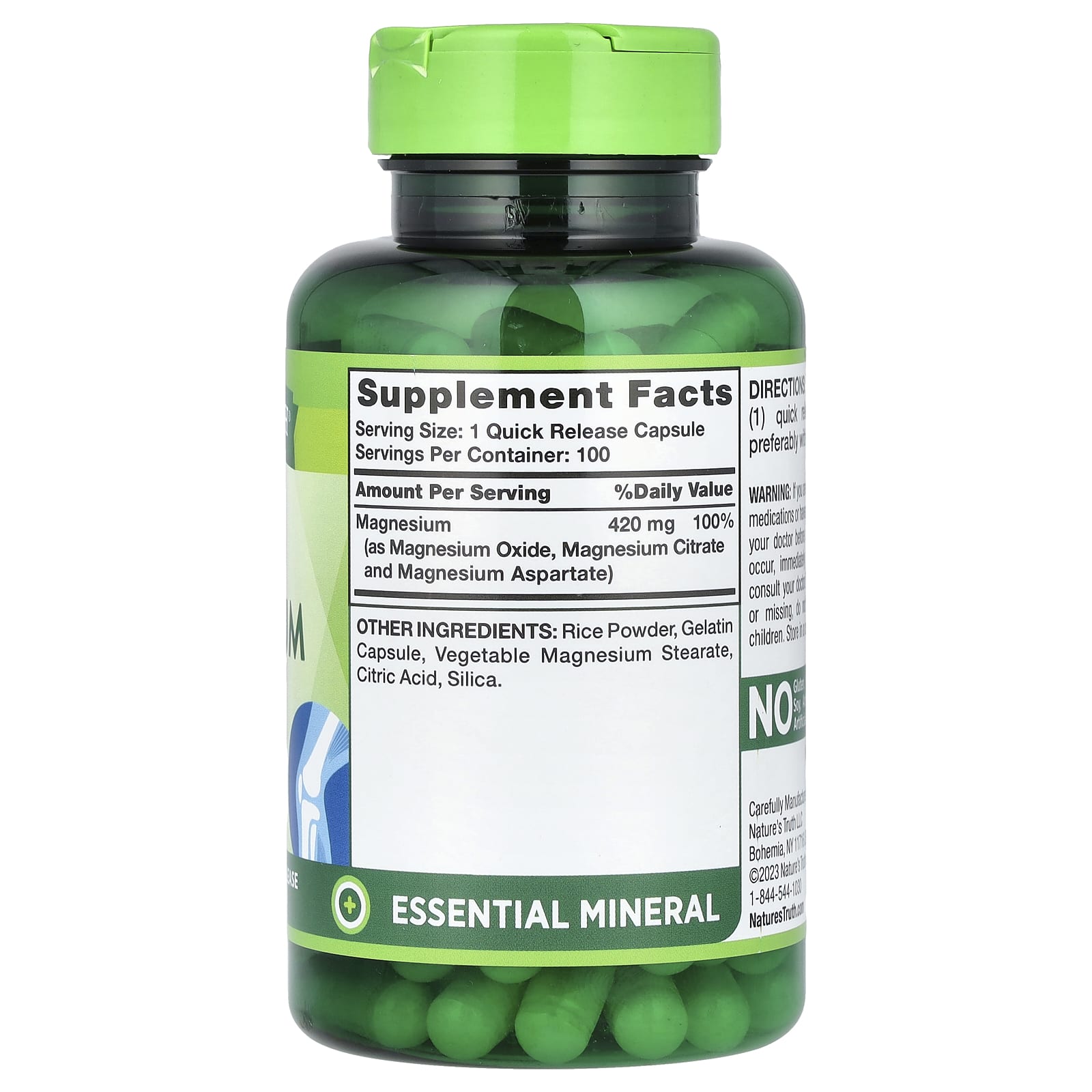 Nature's Truth, Triple Magnesium Complex, 100 Quick Release Capsules (420 mg per Capsule) - Image 2