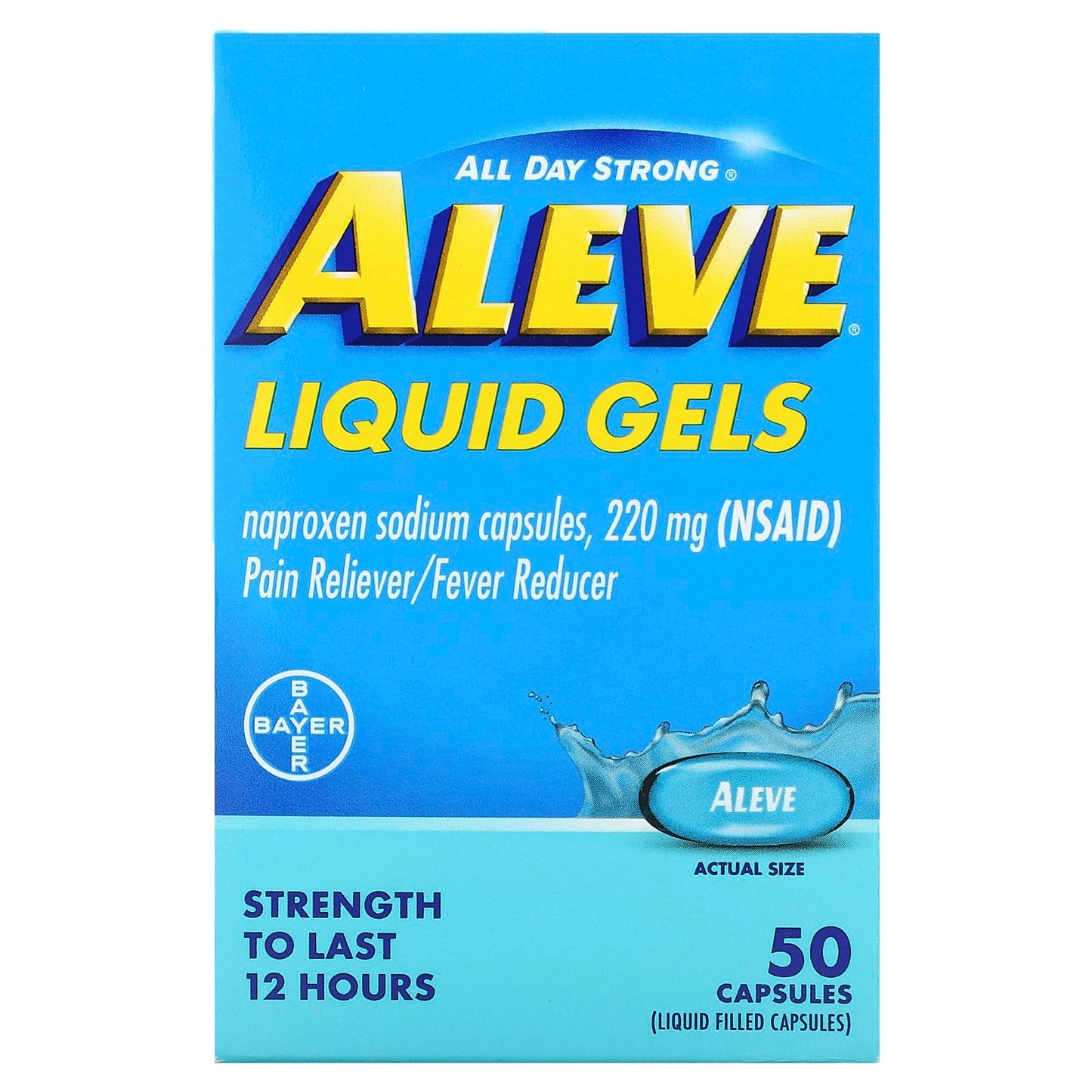 Aleve Naproxen Sodium Capsule Pain Relief, 220mg, 50 Count - Image 1