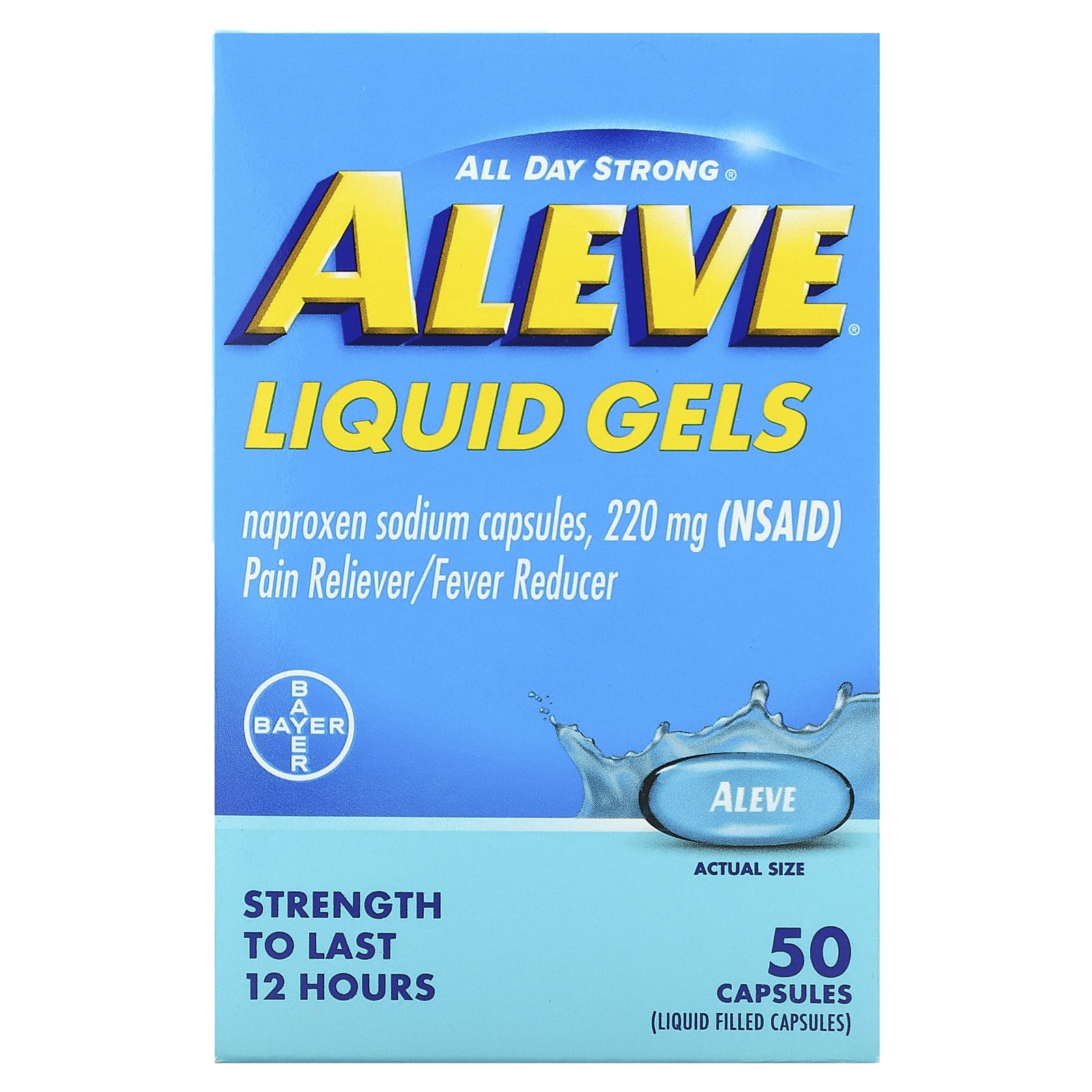 Aleve Naproxen Sodium Capsule Pain Relief, 220mg, 50 Count - Image 1