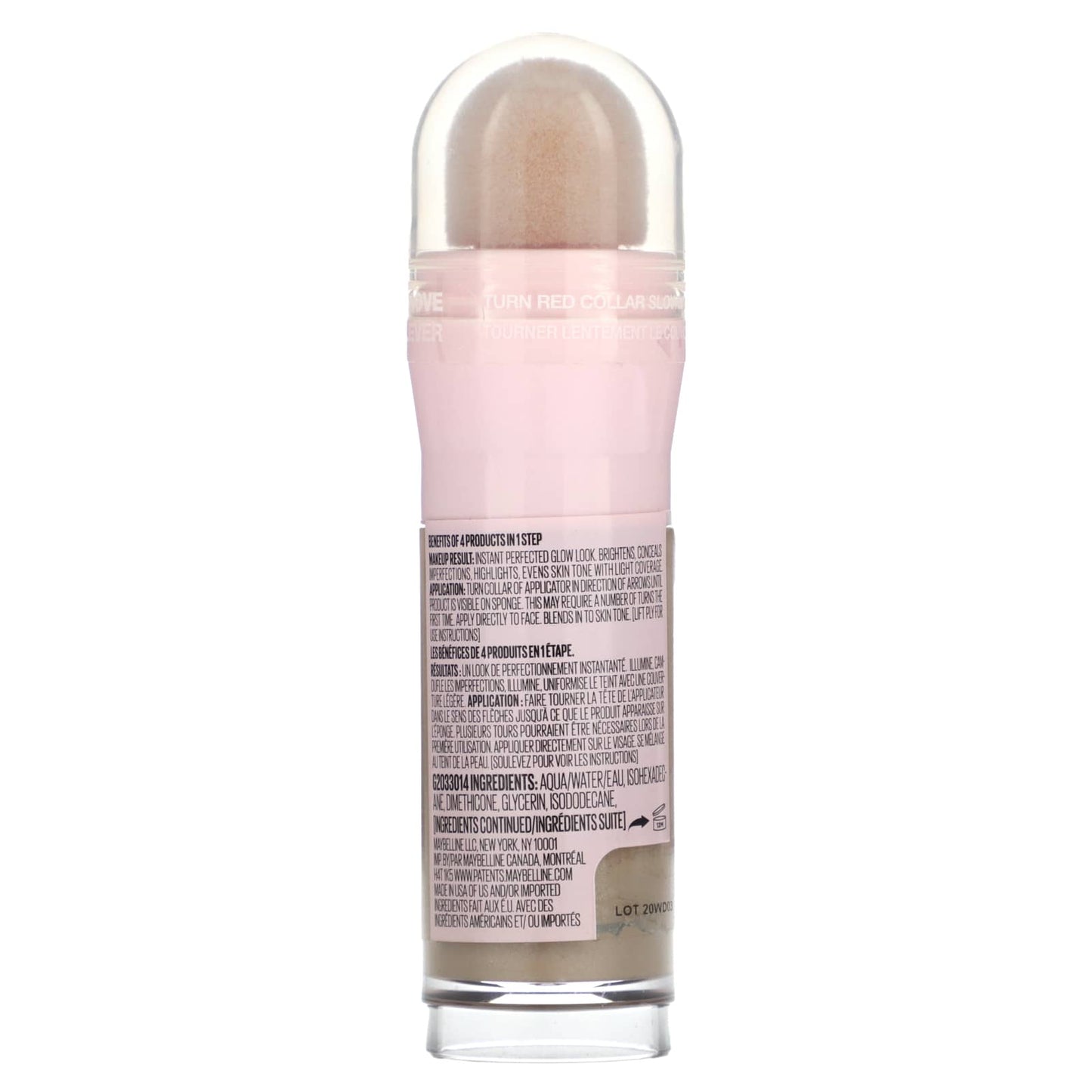 Maybelline, Instant Age Rewind, Perfector 4-in-1 Glow Makeup, 01 Light, 0.68 fl oz (20 ml) - Image 2