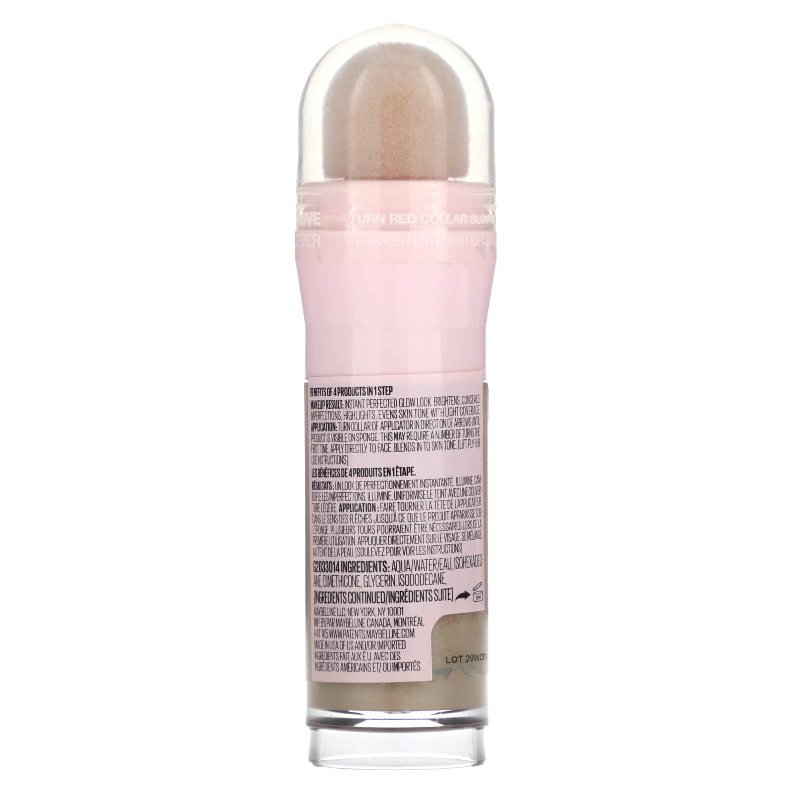 Maybelline, Instant Age Rewind, Perfector 4-in-1 Glow Makeup, 01 Light, 0.68 fl oz (20 ml) - Image 2