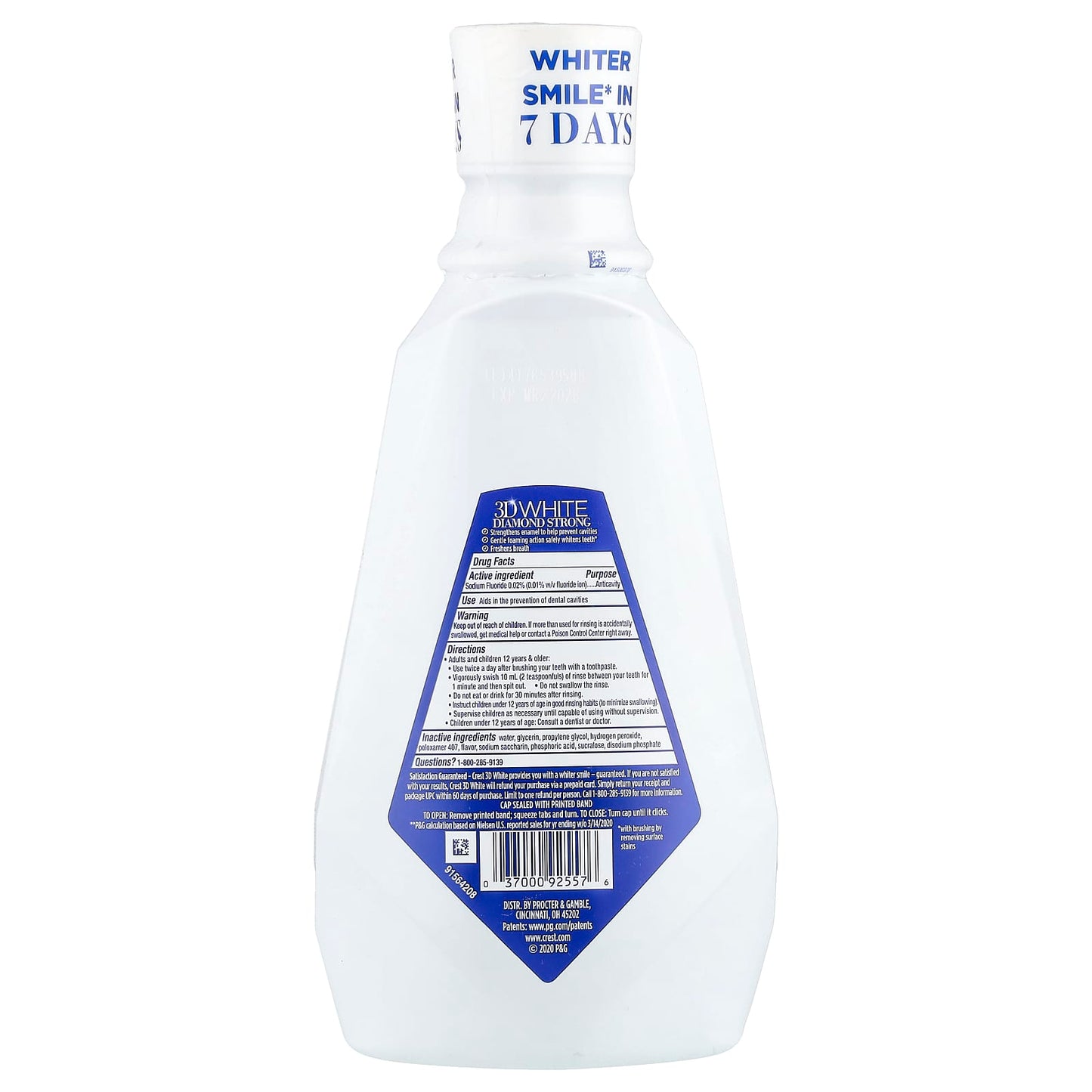 Crest 3D White Diamond Strong Anticavity Fluoride Mouthwash Wintermint 32oz - Image 2